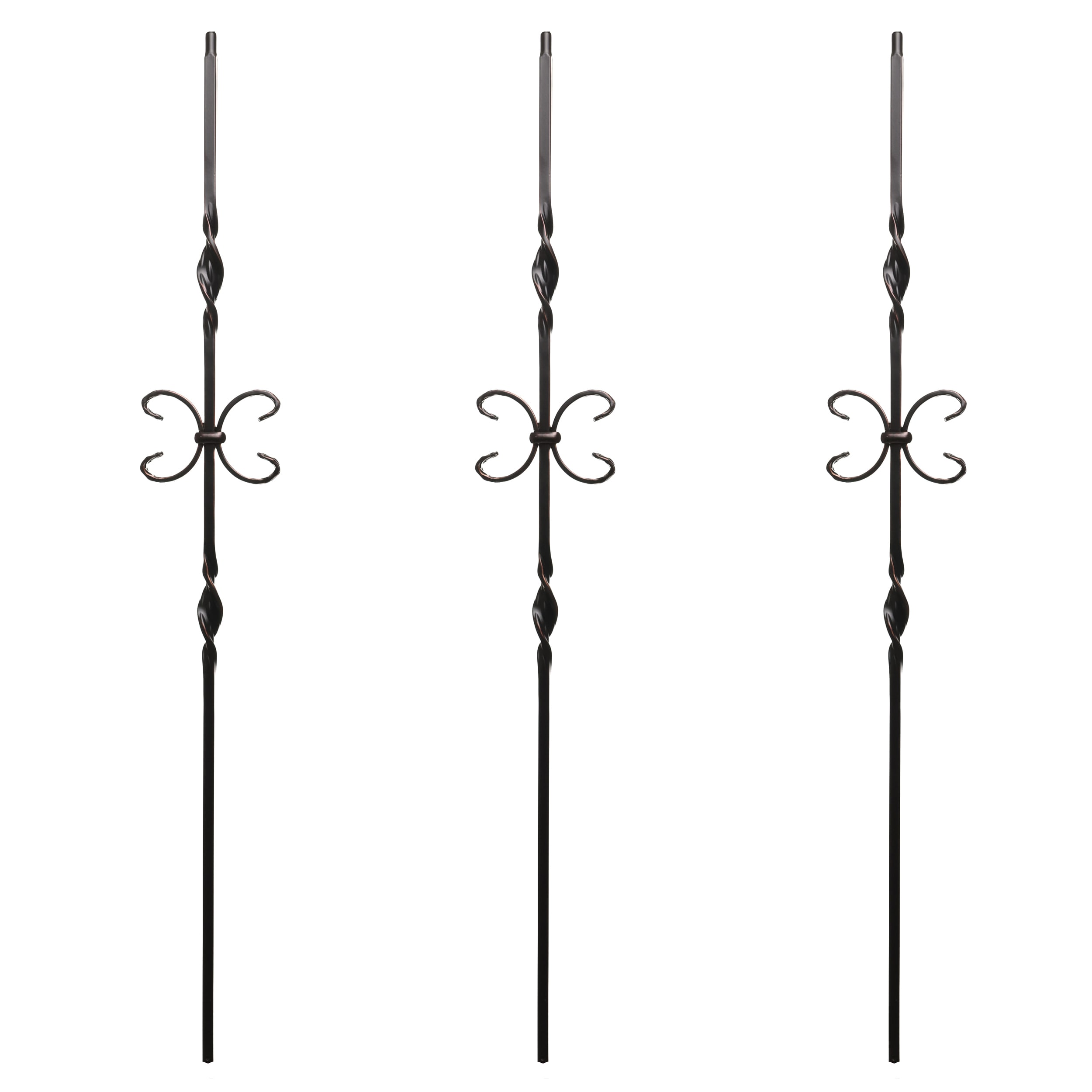RELIABILT WGT10RC 43-in x 0.5-in Rubbed Copper Wrought Iron Butterfly Stair Baluster (3-Pack)