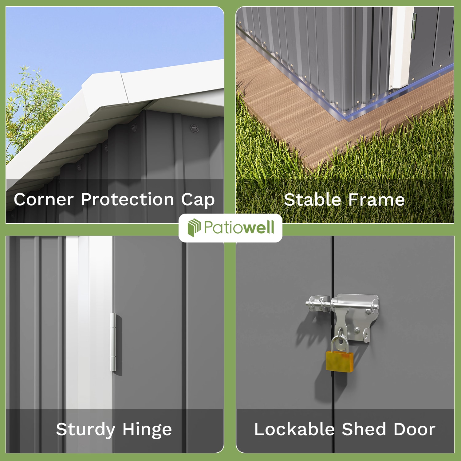 Patiowell WES-PS1268S0BN24 Metal-Storage-Buildings-Sheds - View #2