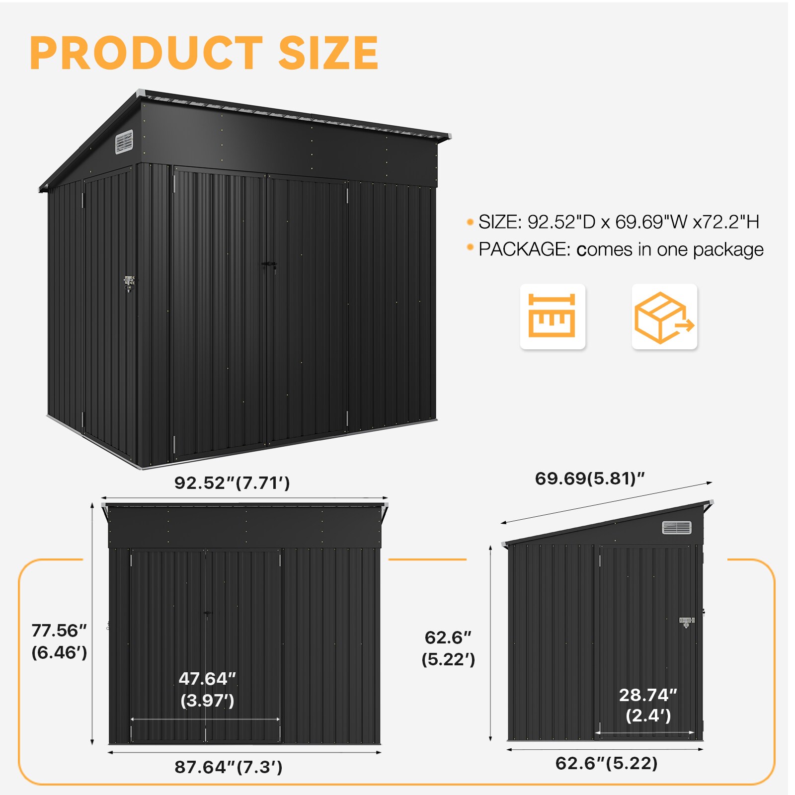 AOXUN AX-00402B Metal-Storage-Buildings-Sheds - View #6