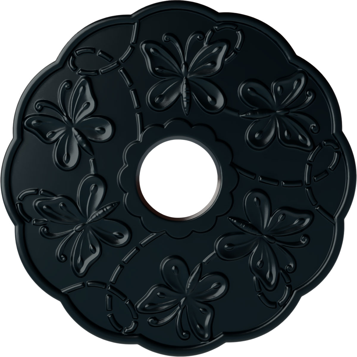 Ekena Millwork CM17TSNSF Terrones Butterfly 17.875-in W x 17.875-in L Painted Night Shade Polyurethane Whole Ceiling Medallion