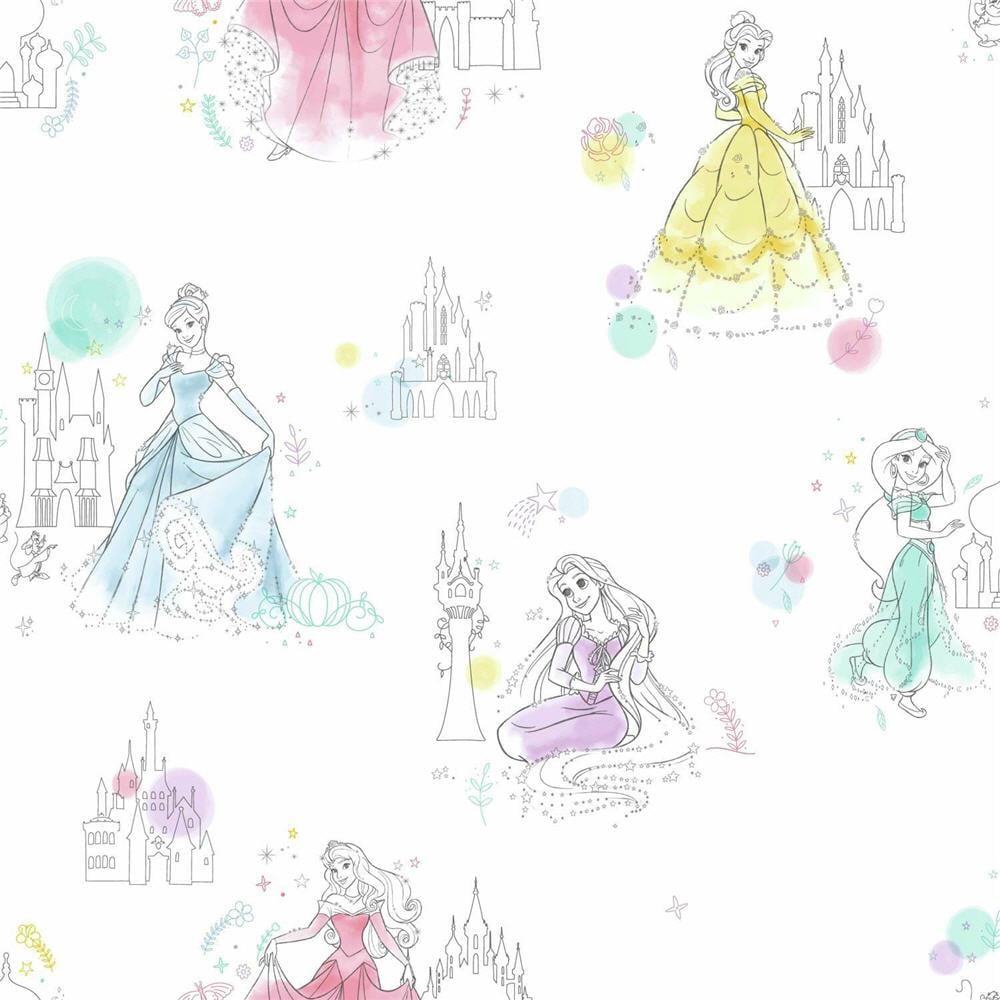 York Wallcoverings DI0968 Disney Kids Vol. 4 56-sq ft White Non-woven Abstract Unpasted Wallpaper