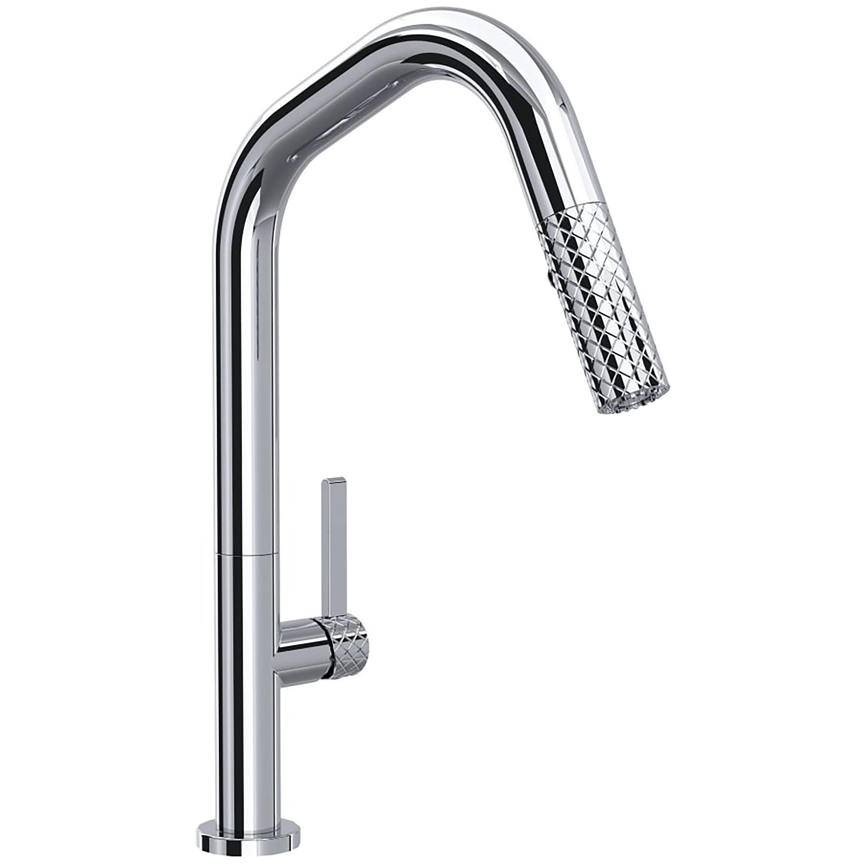 Rohl TE56D1LMAPC Polished Chrome Single Handle Deck-mount Kitchen Faucet with Sprayer
