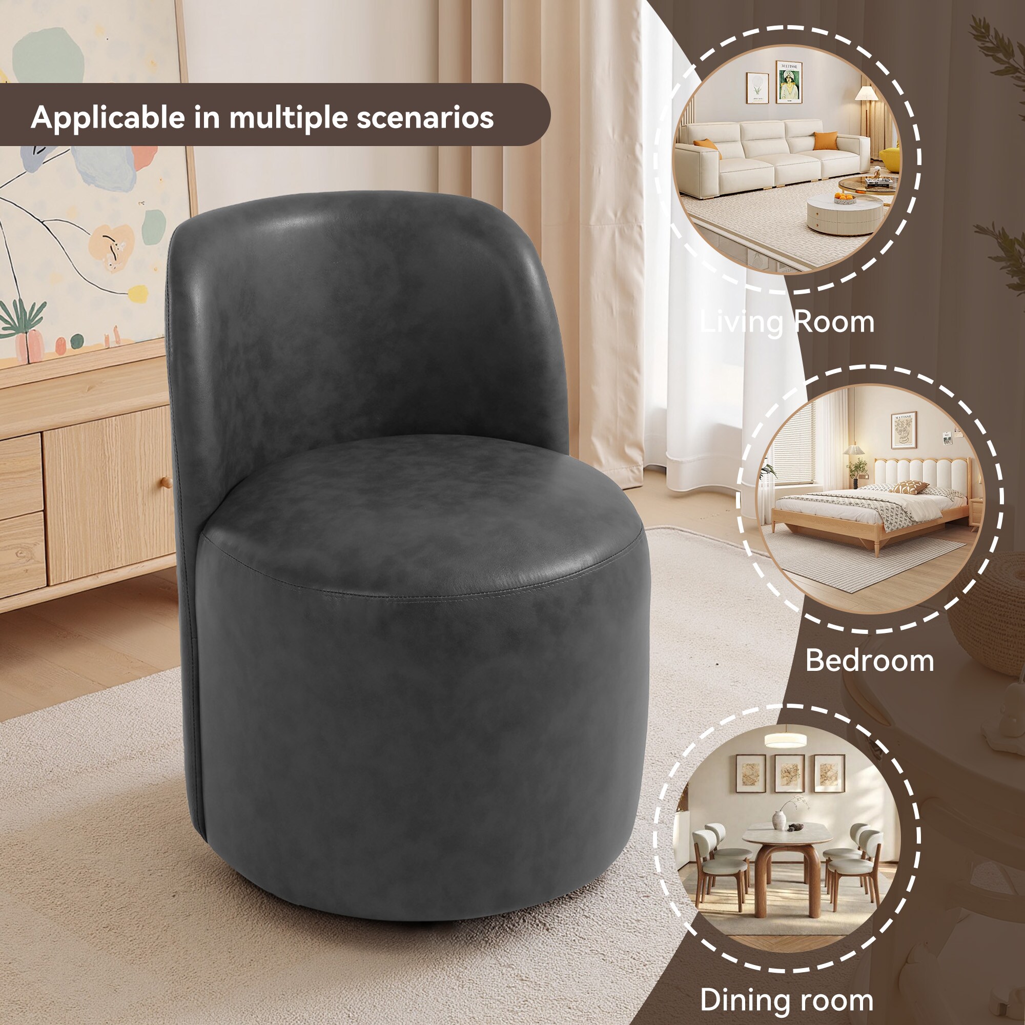 Dreamsidea LS-CH0063-P-BLA Dining-Chairs - View #4