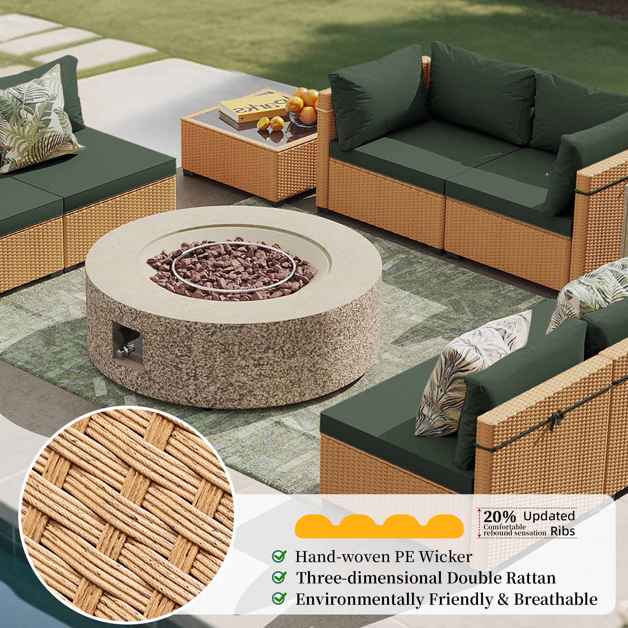UPHA PL-2CZ-42QBE-H2-T Patio-Conversation-Sets - View #3