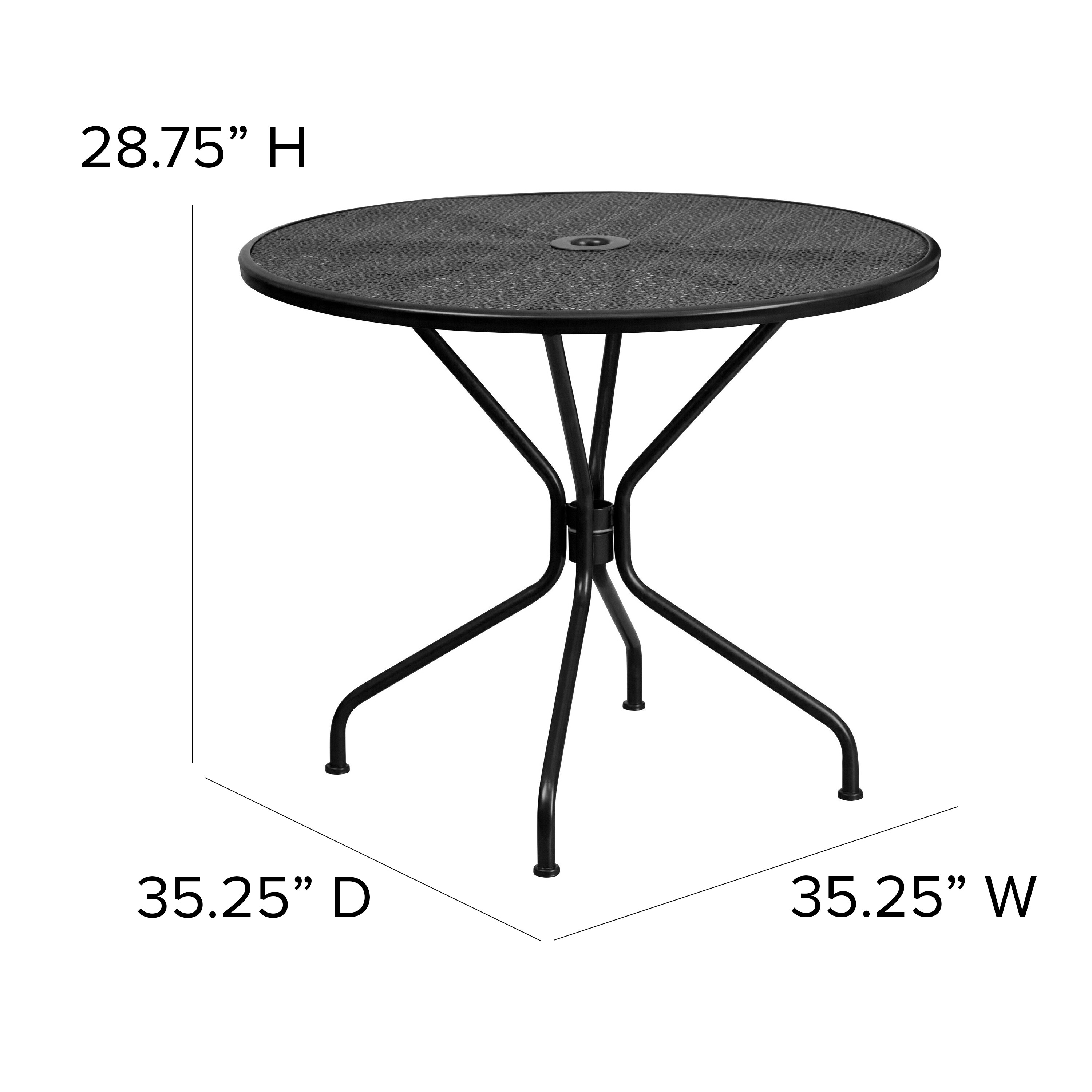 Flash Furniture Oia Black Round Contemporary/Modern Dining Table 