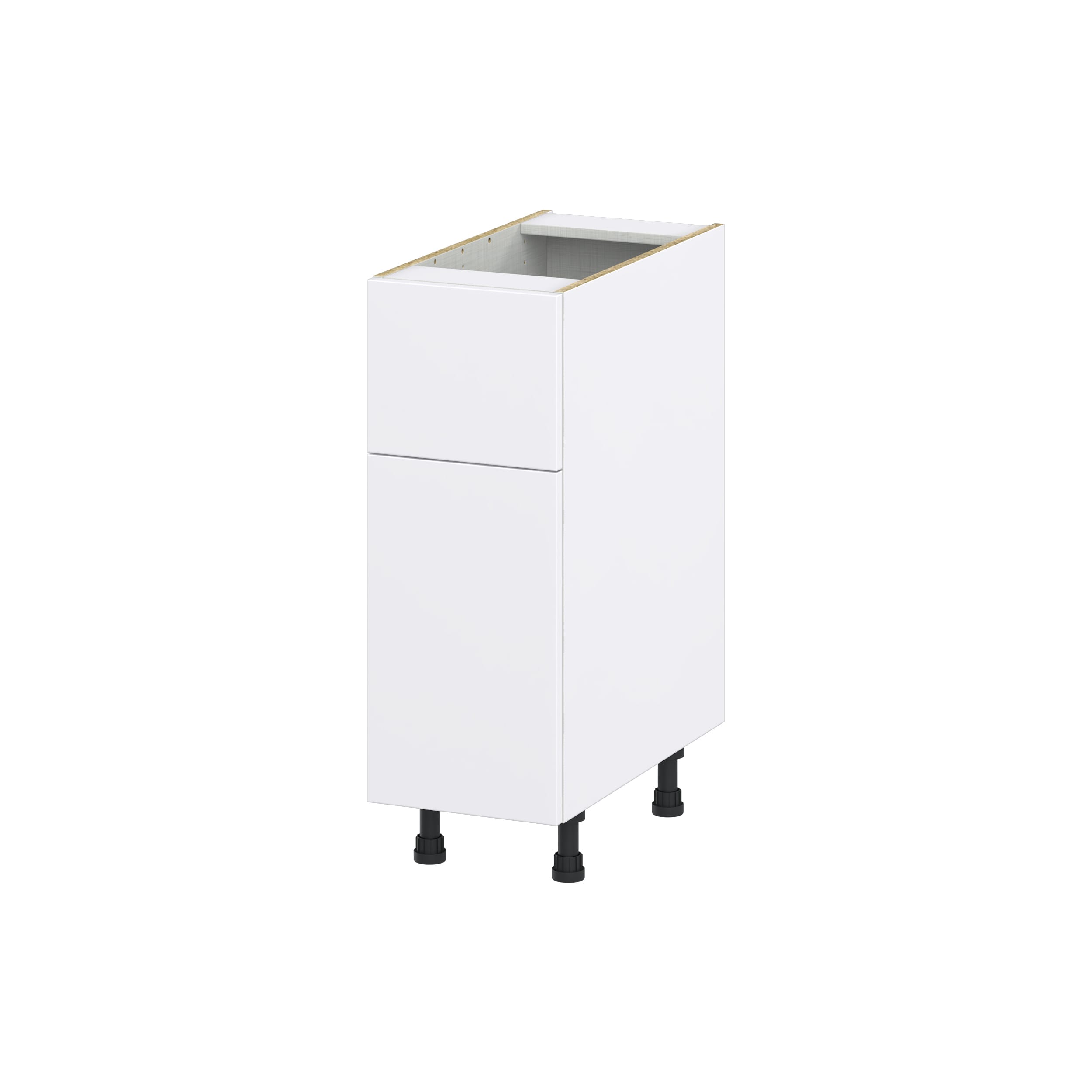 Hugo&Borg Lasalle 12-in W x 34.5-in H x 24-in D Bright White Slab 1-Drawer Base Fully Assembled Cabinet (Flat Panel Slab Style)