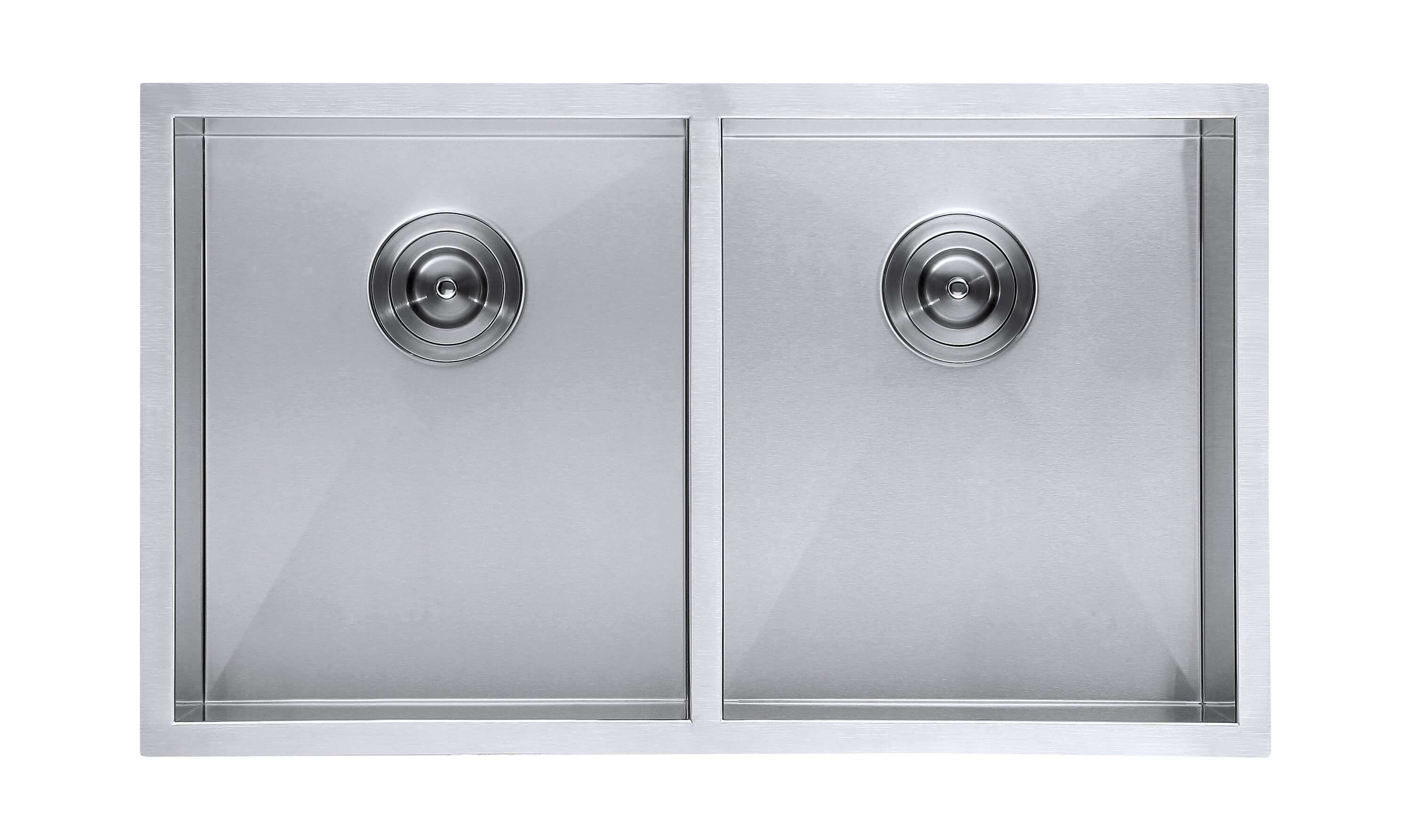 Undermount 18-in x 31-in Stainless Steel Double Equal Bowl Kitchen Sink | -SQ-3118A-X - DAX DAX-SQ-3118A-X