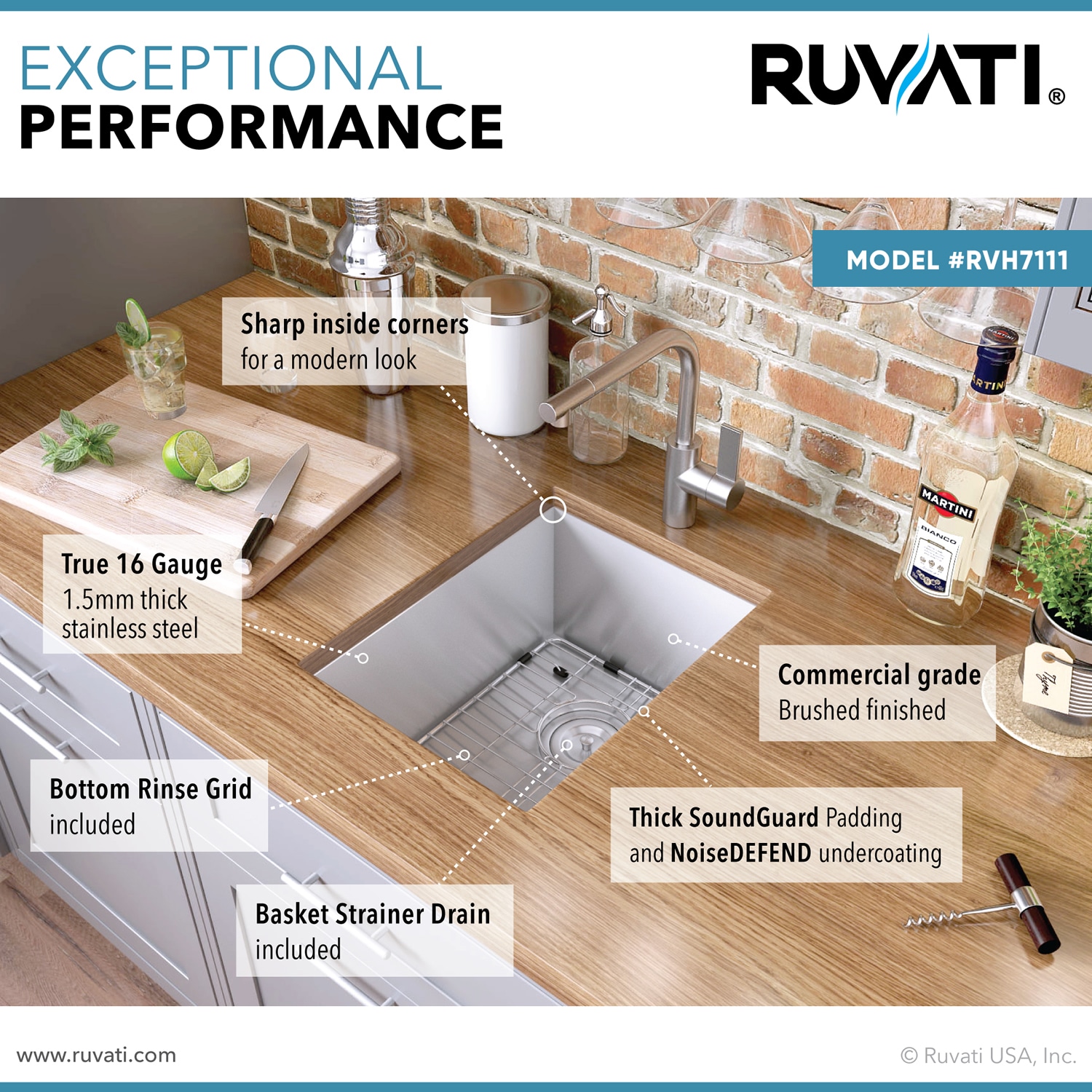 Ruvati RVH7111 Kitchen-Sinks - View #9