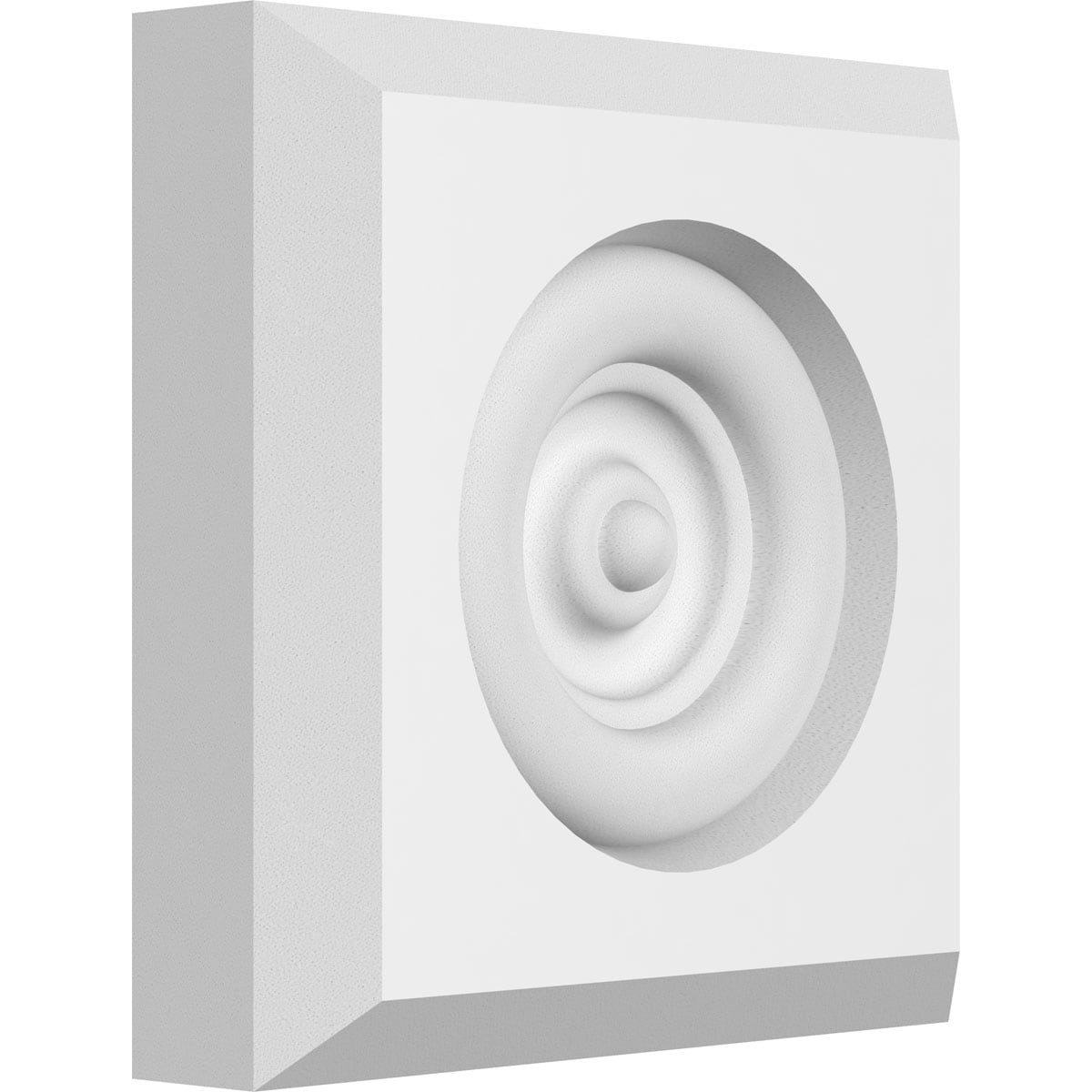 Ekena Millwork ROSP030X030X075SDG03 Standard Sedgwick Bullseye with Beveled Edge Bullseye 3-in x 3-in Square Unfinished PVC Rosette