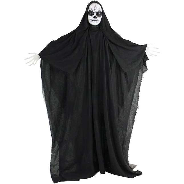 Haunted Hill Farm 5-ft Moaning Lighted Animatronic Reaper Free Standing ...