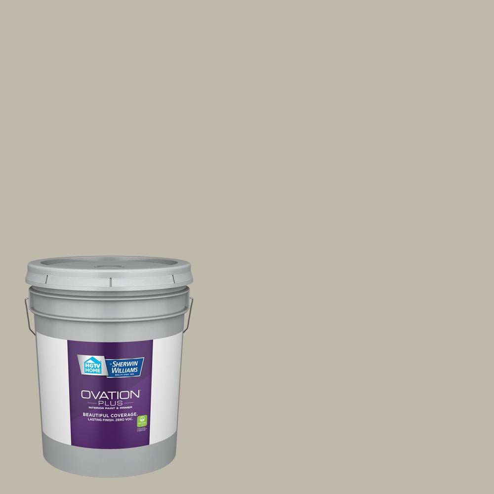 HGTV HOME by Sherwin-Williams 5008-1C-2557223 Ovation Plus Flat Sandy Sage 5008-1C Latex Interior Paint Paint + Primer ( 5-gallon )