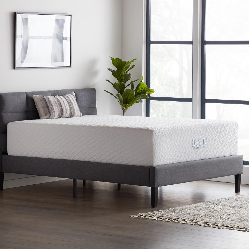 LUCID Comfort Collection 14-in King Memory Foam Mattress In The ...