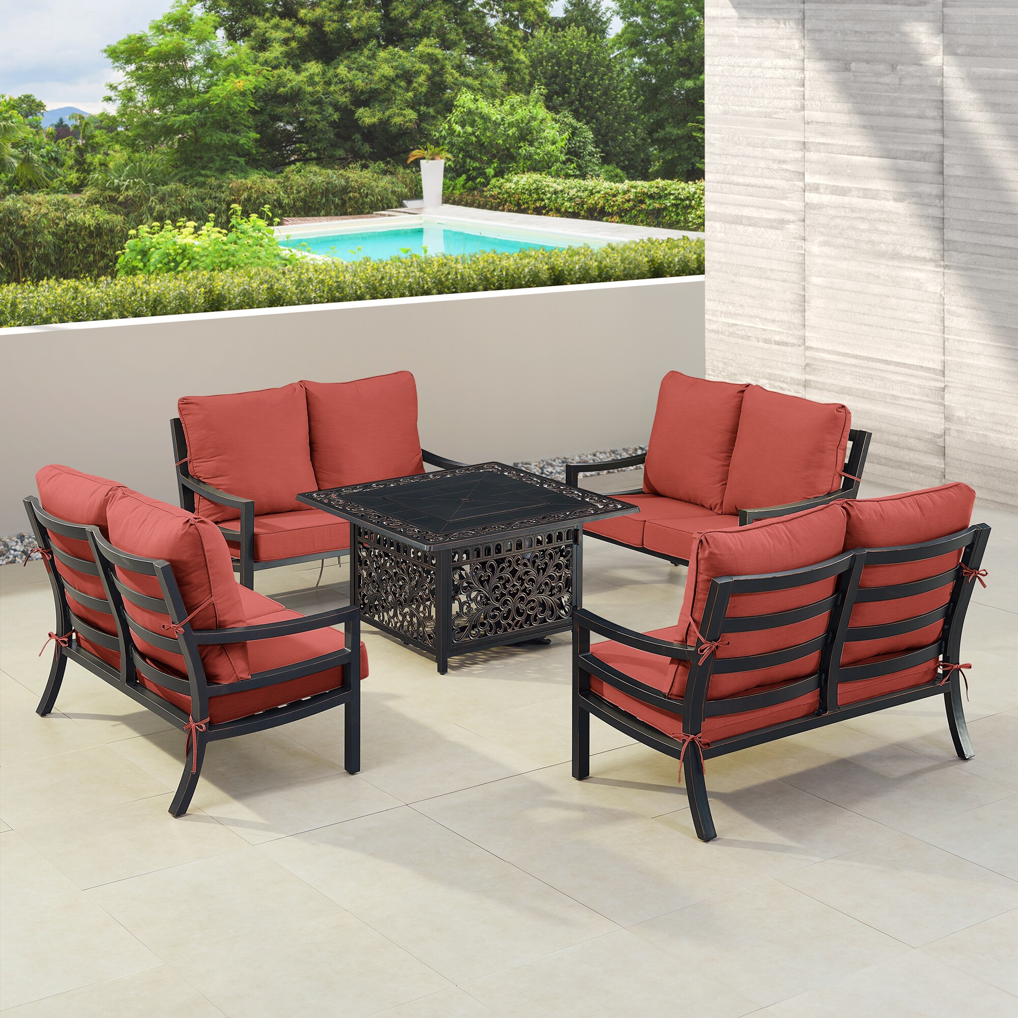 Oakland Living HUDSON4LSMAYANRDCU Patio-Conversation-Sets - View #3