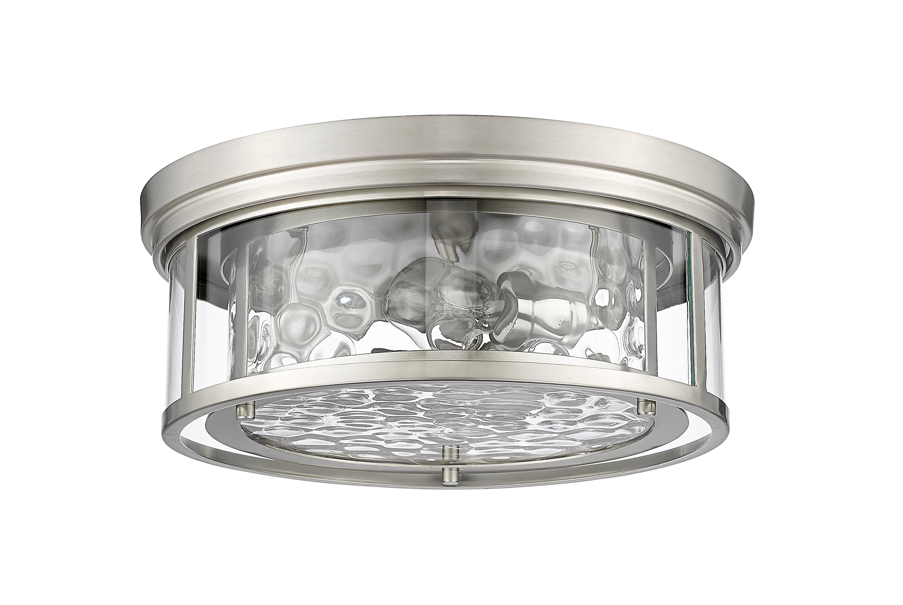 Brushed Nickel 16" Glass 3-Light Flush Mount