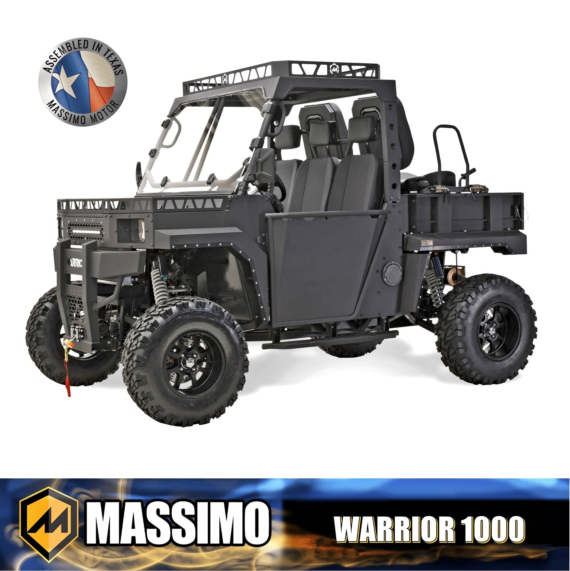 Massimo U601000711 Black 4x4 Gas UTV with 5-Seat Capacity