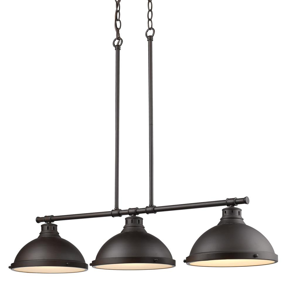 Golden Lighting Duncan 3-Light Rubbed Bronze Transitional Linear Large ...