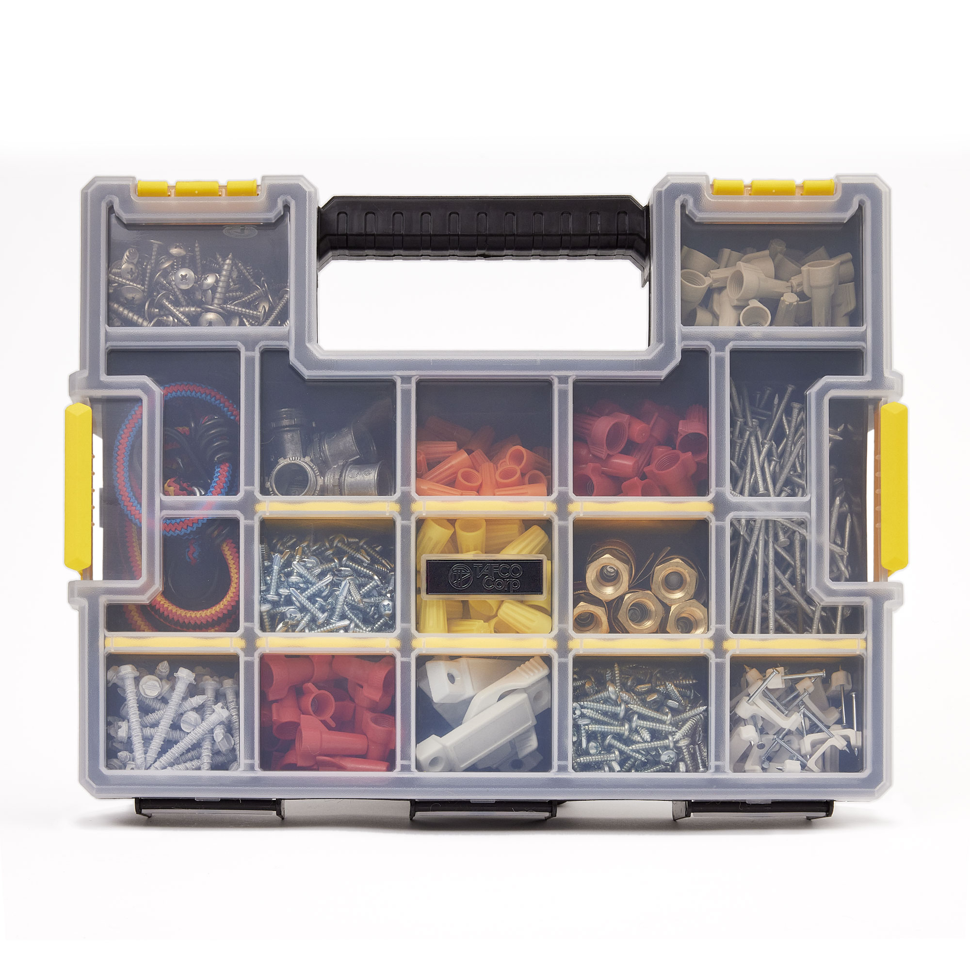 Andalus Brands andalus small parts organizer storage box set - 4 pack  compartment box small hardware organizer - bolts, parts, nail and scre