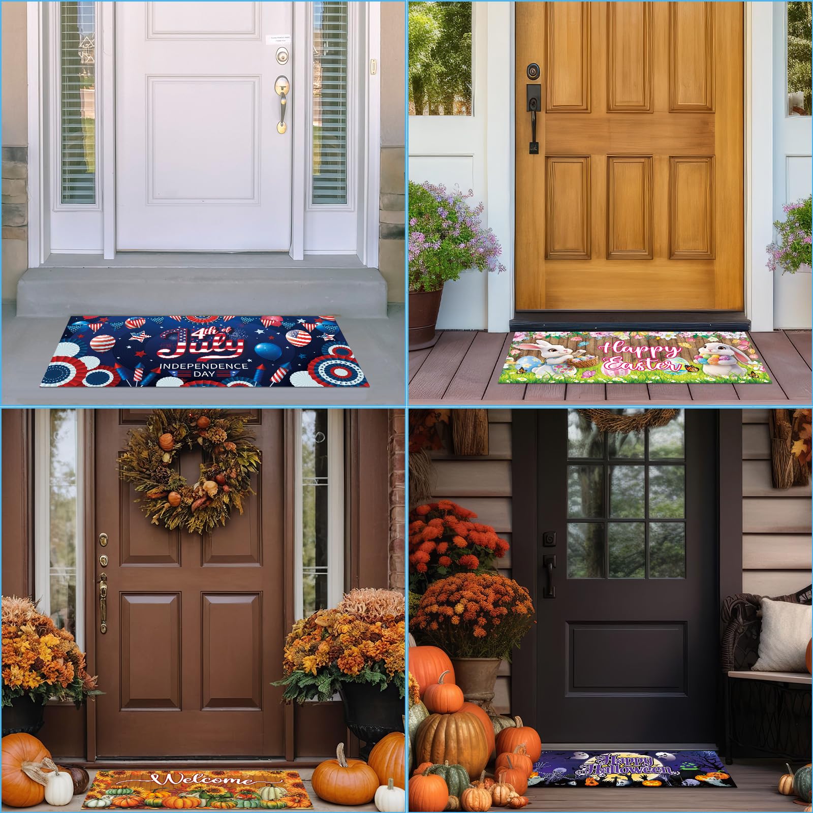 SenQWFa Seasonal Doormat Inserts 12 Pieces Interchangeable Welcome Mats ...