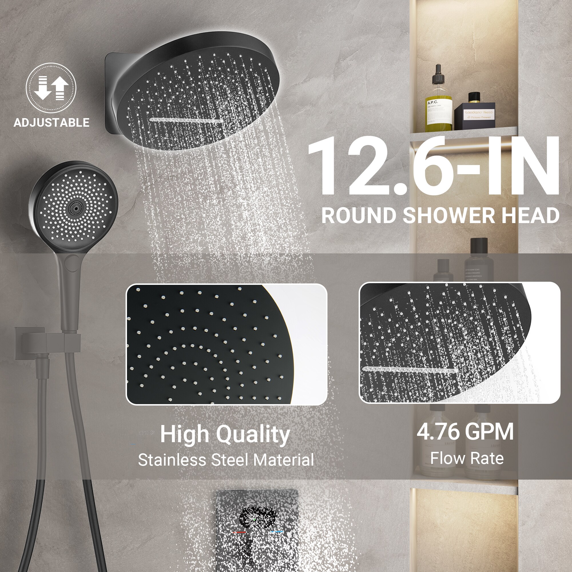 LUCKY ONE MD-RB1235 Showerhead-Bar-Panels - View #8