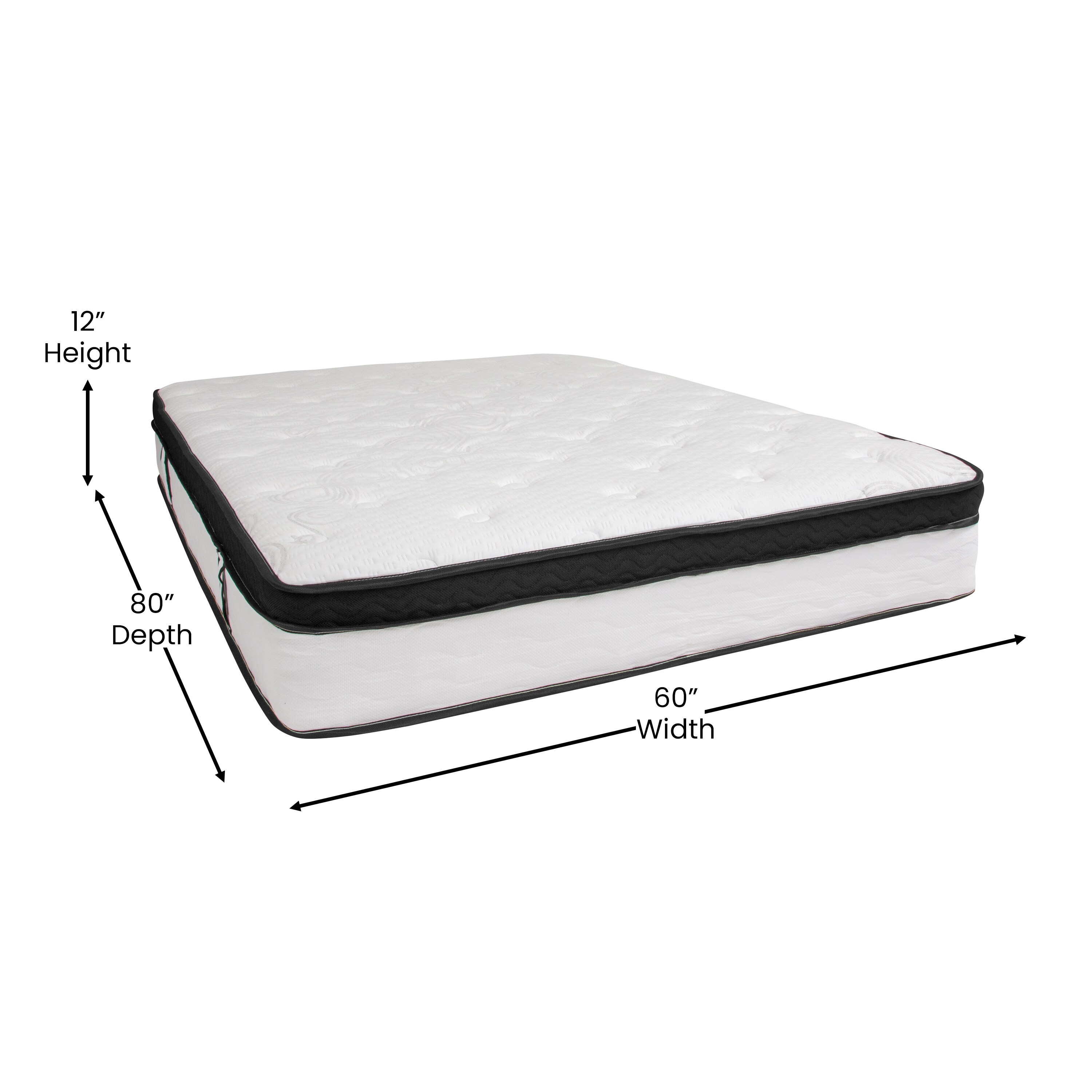 Capri Queen 12" White Memory Foam & Pocket Spring Adjustable Mattress