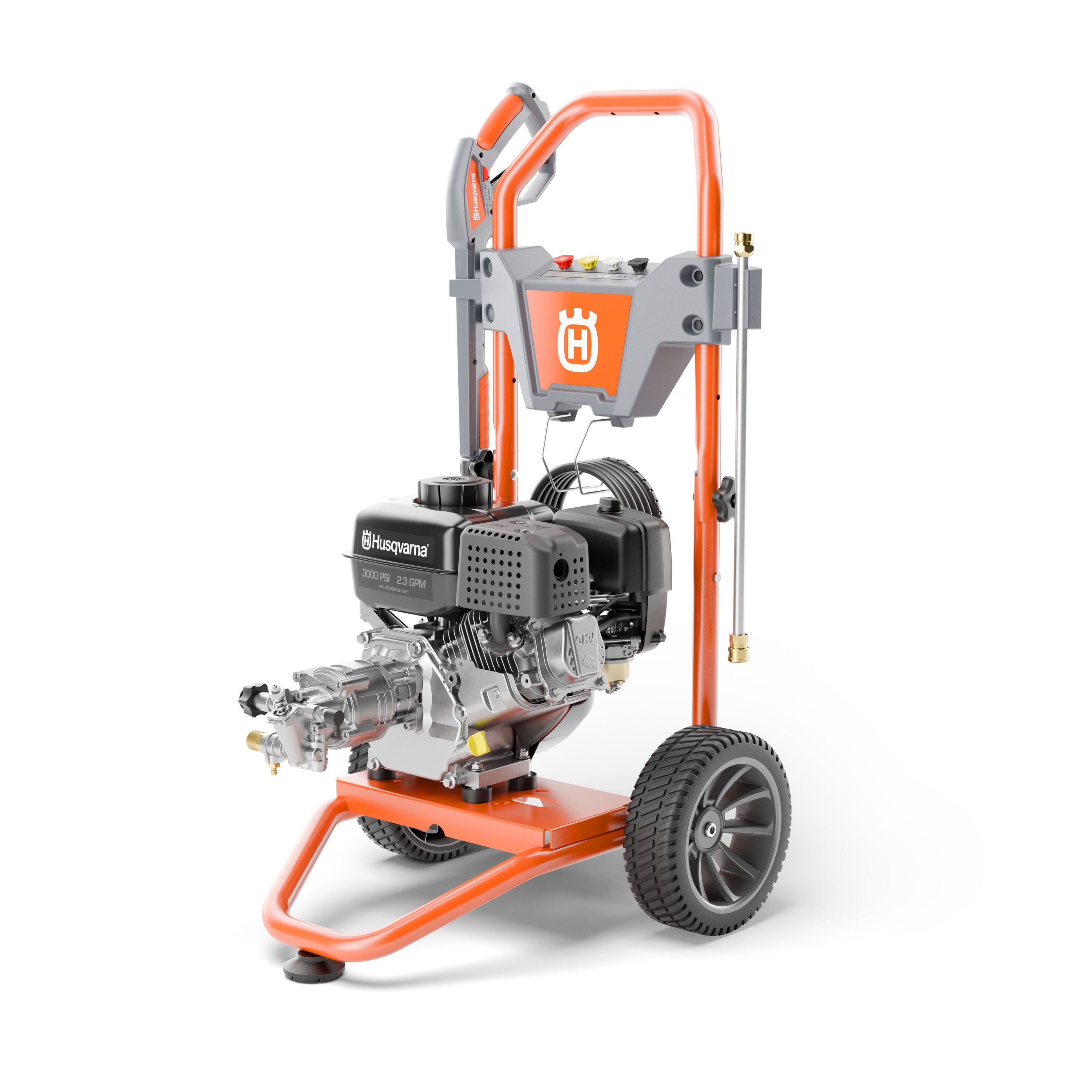 Husqvarna Medium Duty 3000-PSI 2.3-GPM Cold Water Gas Pressure washer with 4 Spray Tips