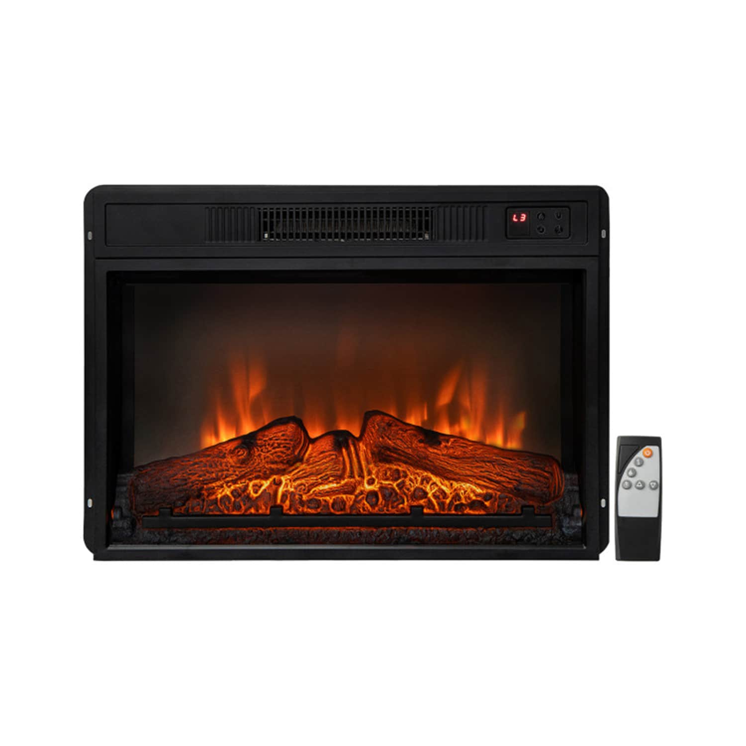 Lifesmart 23.6-in W Oak Infrared Quartz Electric Fireplace FP1052-OAK Sansujyuku sansujyuku.com