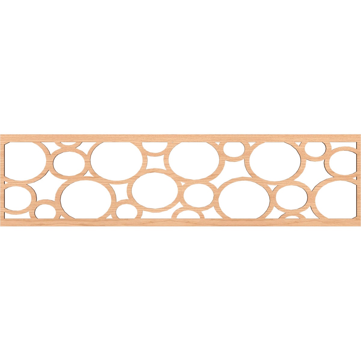 Ekena Millwork MLDA12X47HEMHI Hemingway Fretwork Flat Trim 13-in x 3.92-ft Hickory Brown Unfinished 2156714 Pierced Wall Panel Moulding