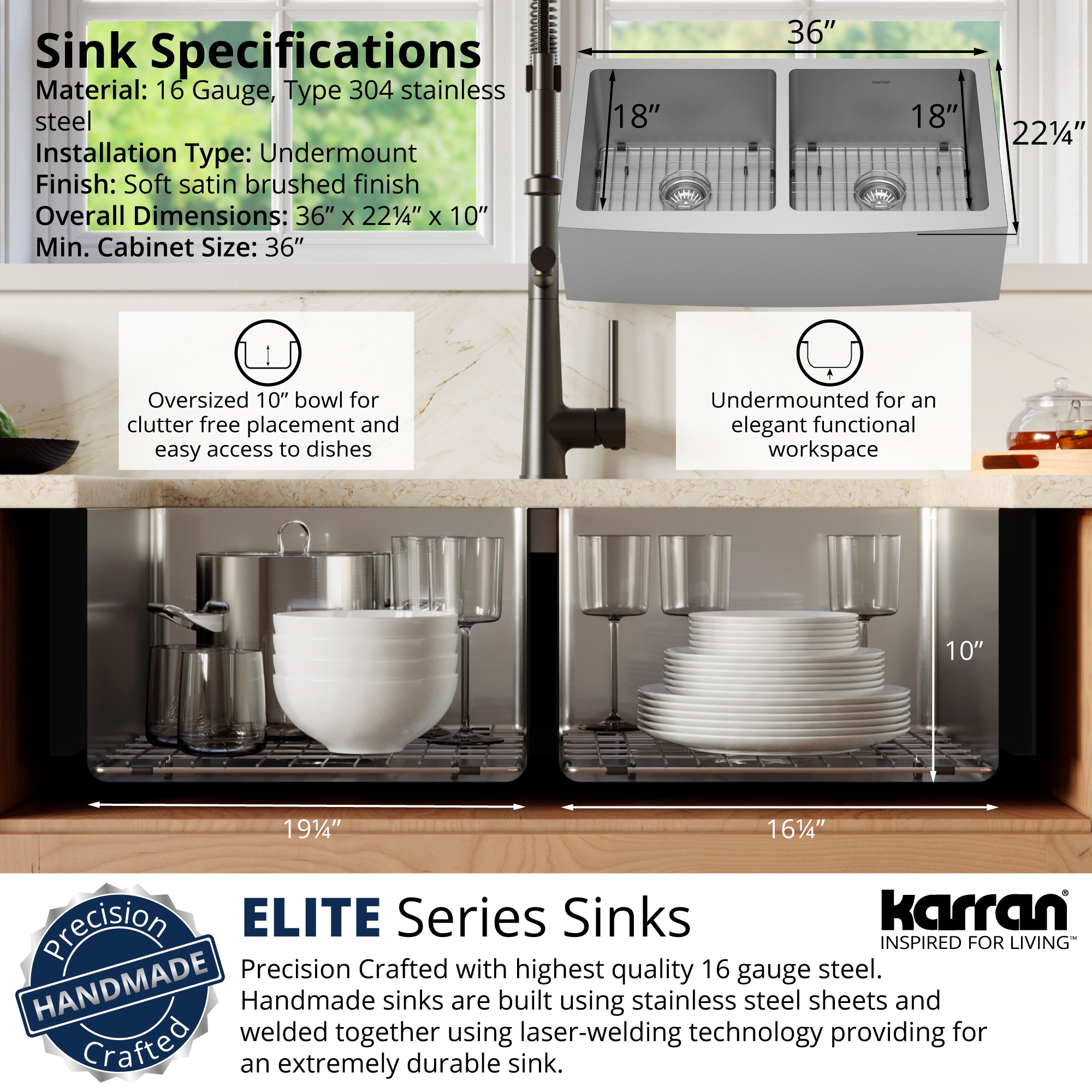 Karran EL-88-PK1 Kitchen-Sinks - View #3