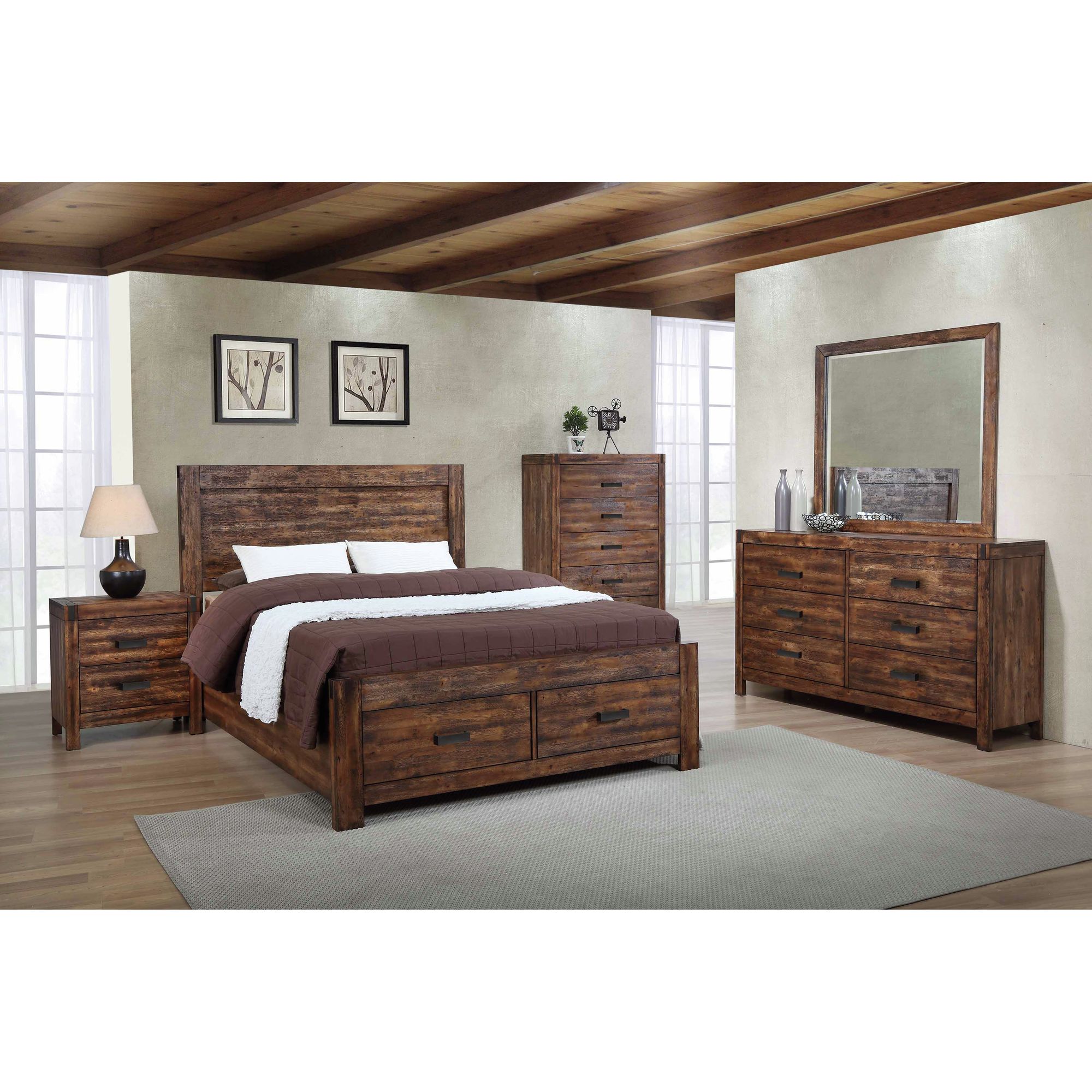 Picket House Furnishings Wren Chestnut King Wood Platform Bed with ...