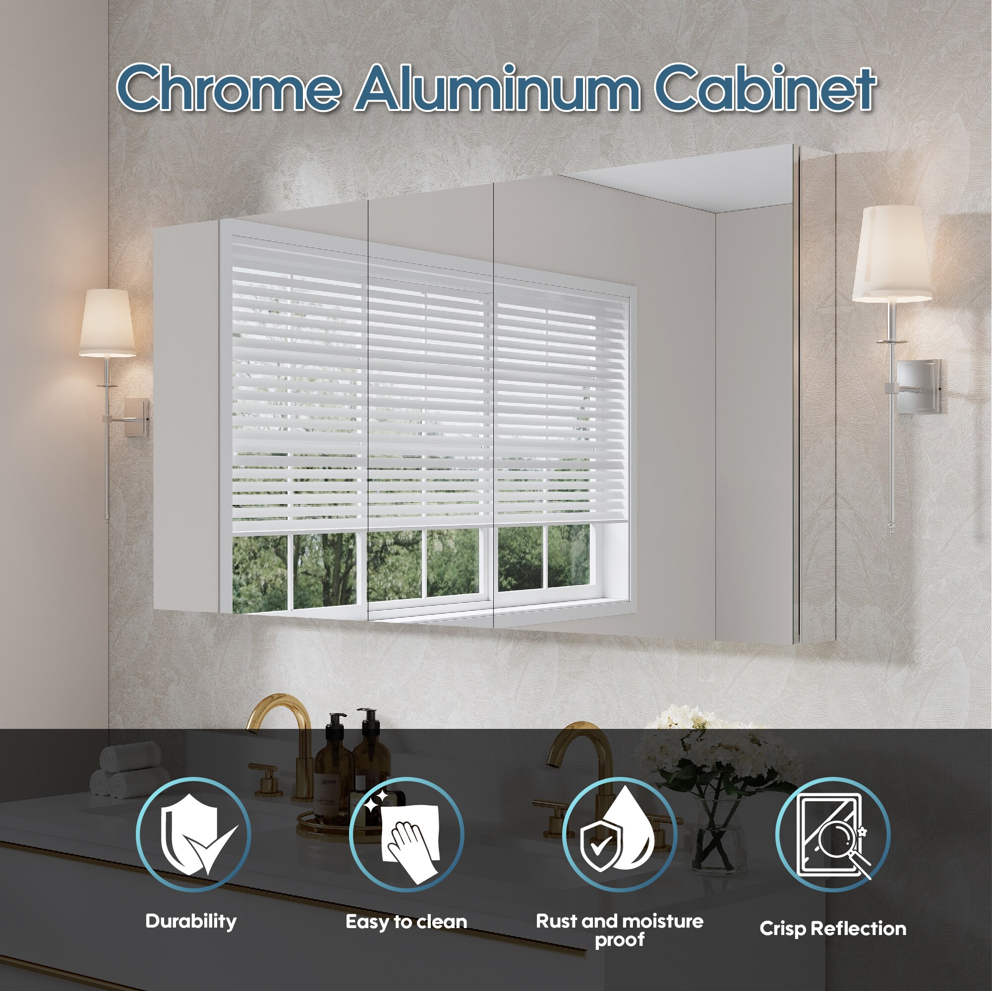 WELLFOR ROSA24TY24L Bathroom-Wall-Cabinets - View #8