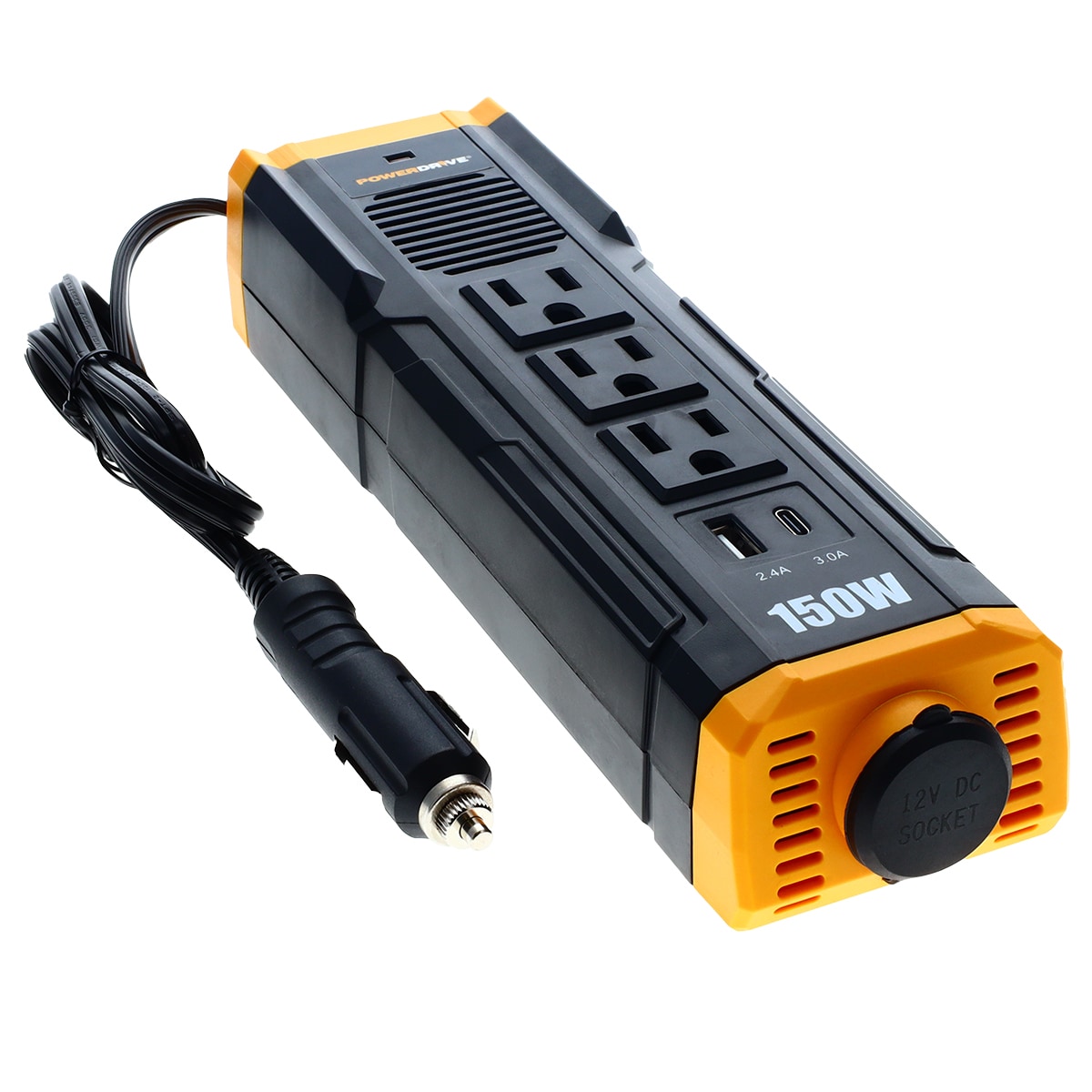 PowerDrive Power Inverter with 150W Continuous Output - 5 Outlets