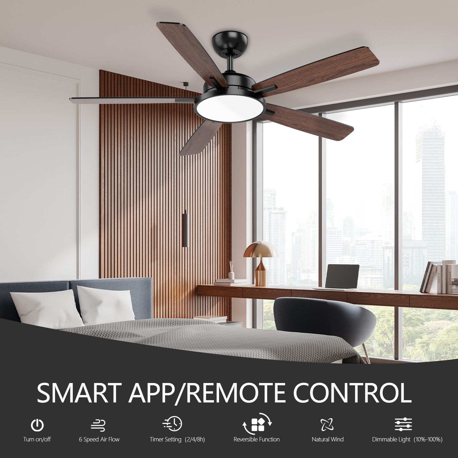 TALOYA RV52-BK-5D-T5 Ceiling-Fans - View #3