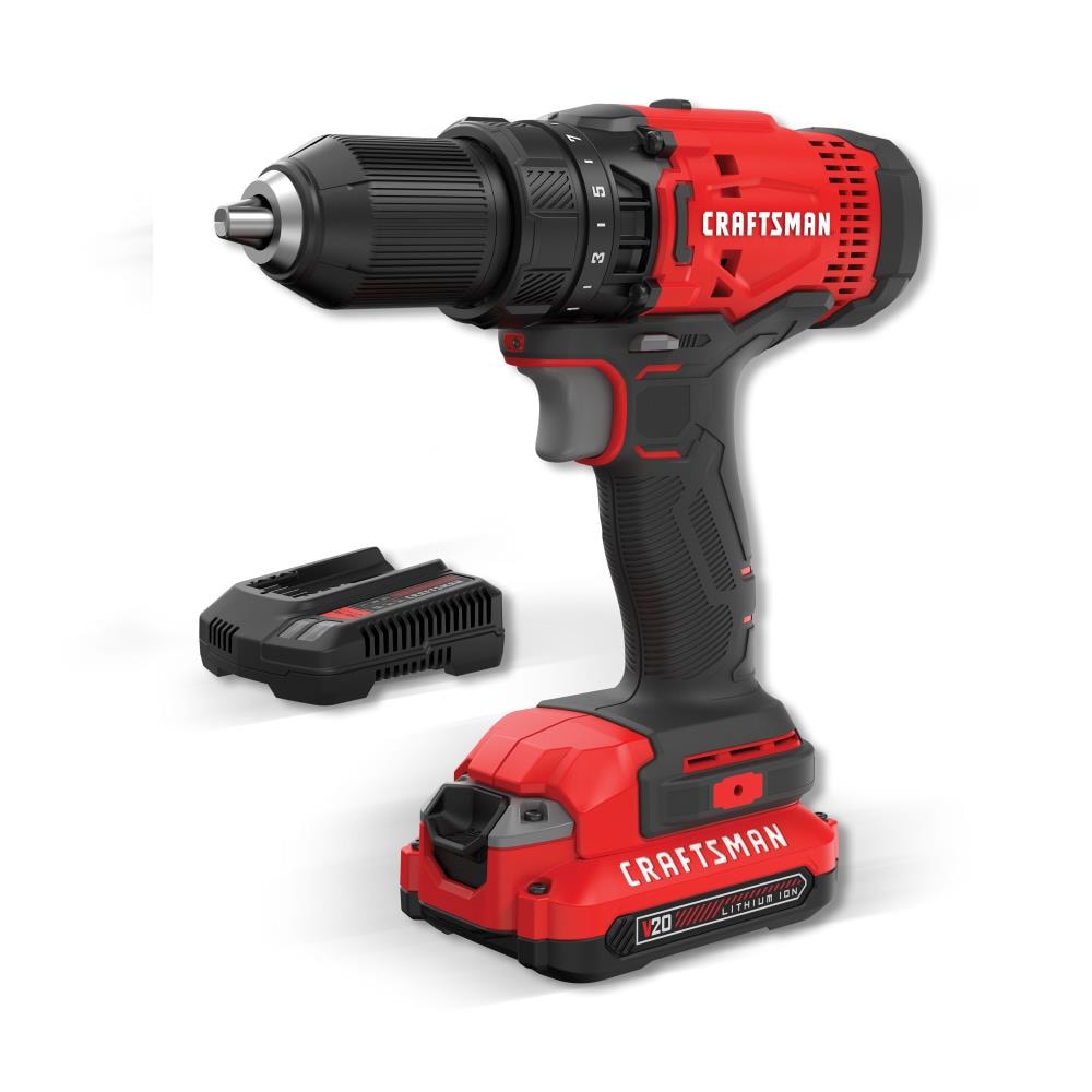 CRAFTSMAN V20 20-Volt Max 1/2-in Cordless Drill (Charger Included and 1-Battery Included) | CMCD700C1-10LW