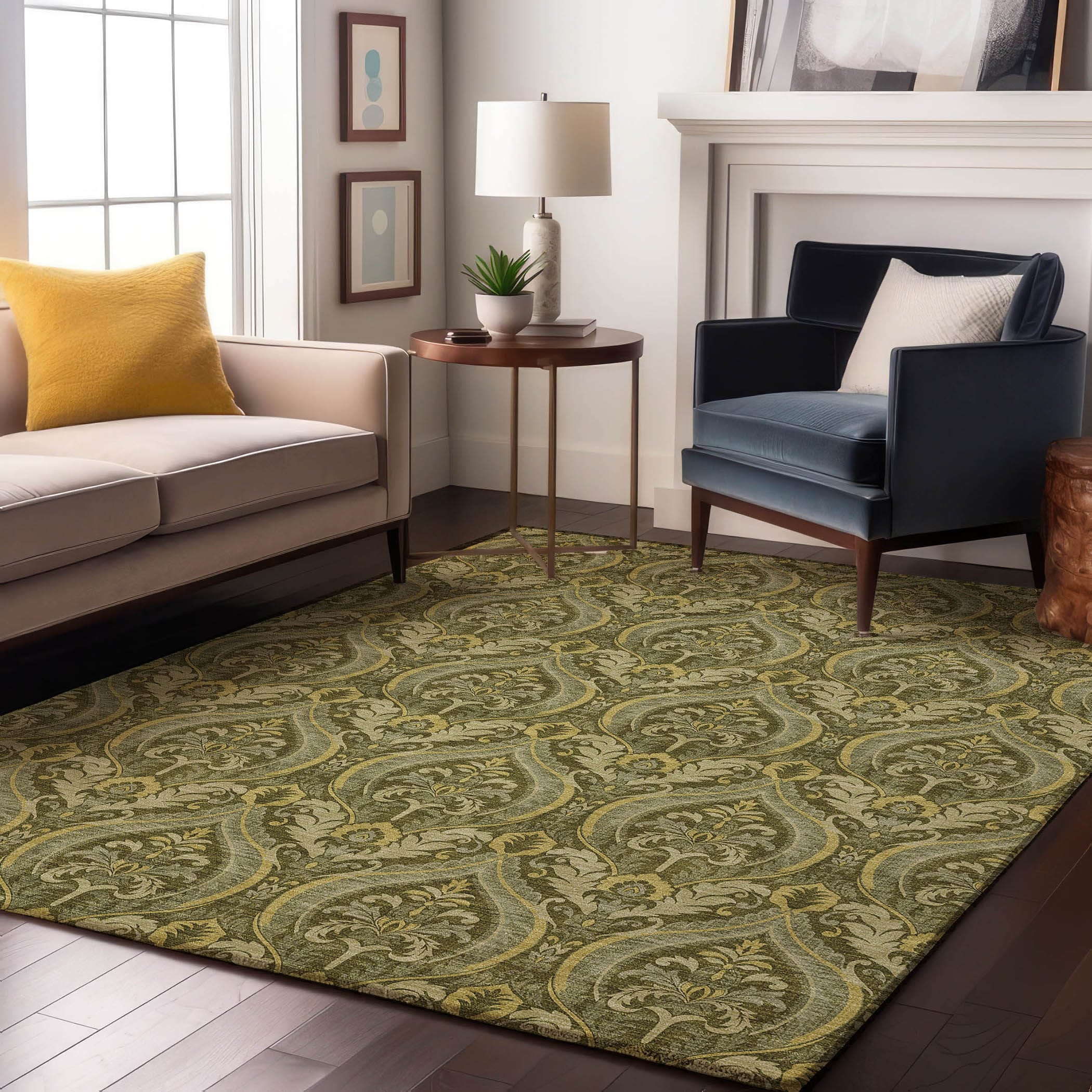 Addison Rugs AMF542SA10X14 Mayfield AMF542SA 10 x 14 (ft) Loomed Polyester Sage Rectangular Indoor Geometric Machine washable Area rug