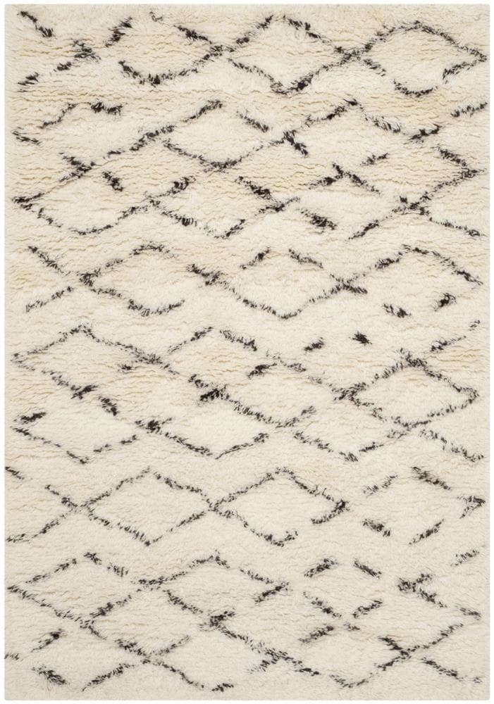 Safavieh CSB847A-4 Casablanca Guerir 4 x 6 (ft) Tufted Wool Ivory/Brown Rectangular Indoor Abstract Moroccan Area rug