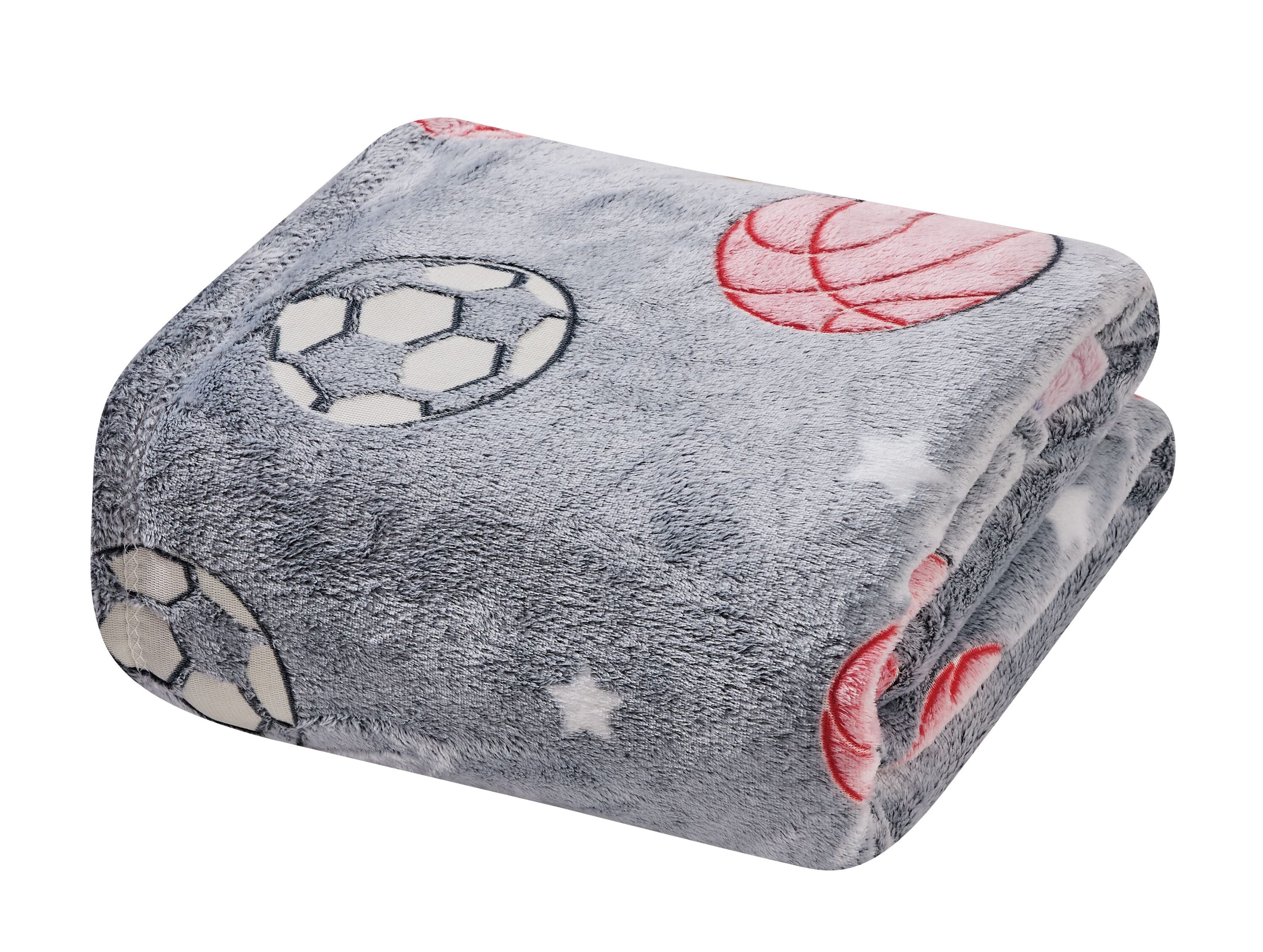 KATE AURORA Glow In The Dark Basketball and Soccer All Star Ultra Plush Fleece Accent Throw Blanket 50 In X 60 In