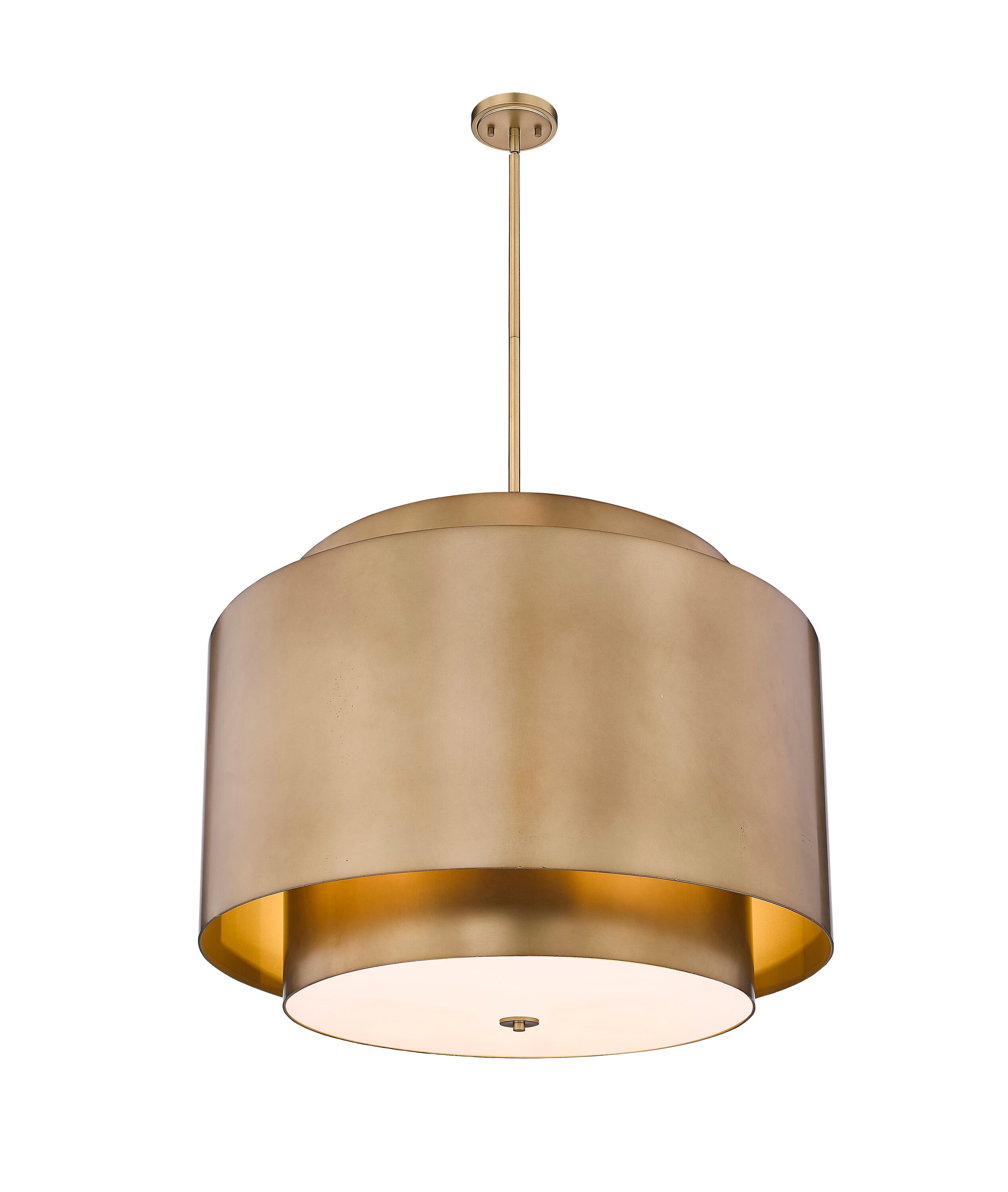 Z-Lite Harlech 4-Light Rubbed Brass Industrial Tiered Large Hanging ...