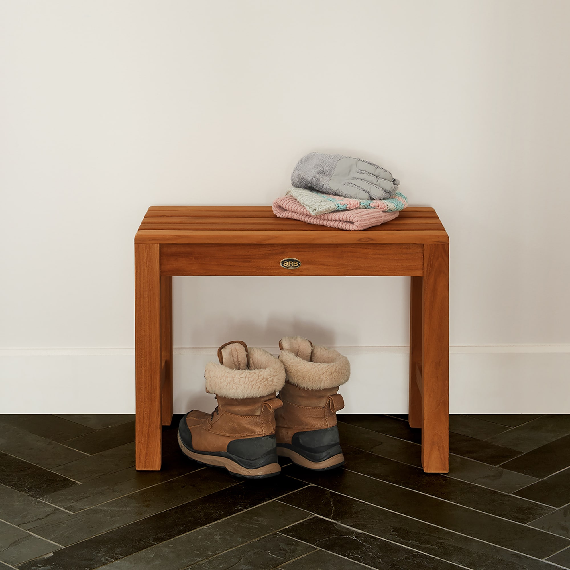 Elegant Teak Spa Safety Shower Bench - 23.5" Height