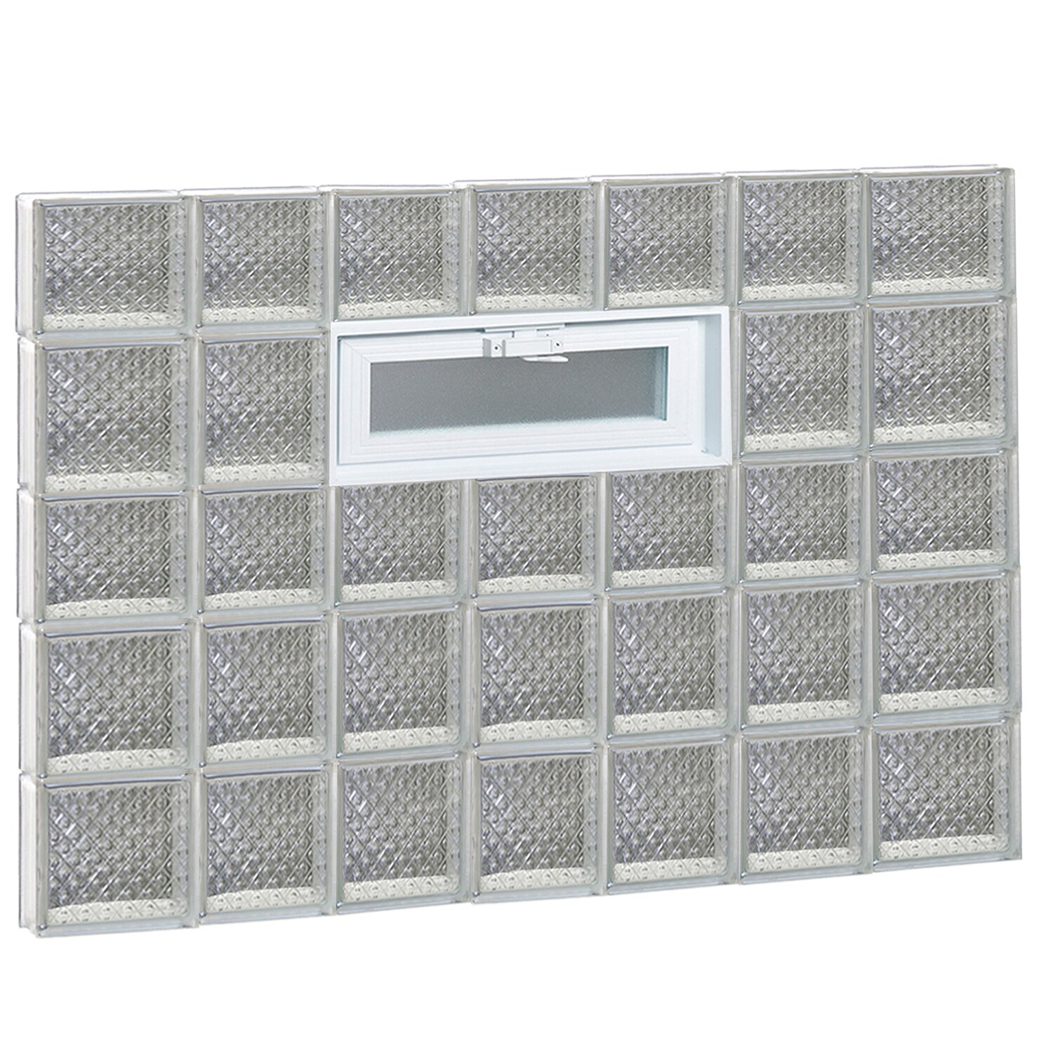 REDI2SET V4634DP Diamond Glass 44-1/4-in x 32-3/4-in Frameless Replacement Vented Glass Block Window