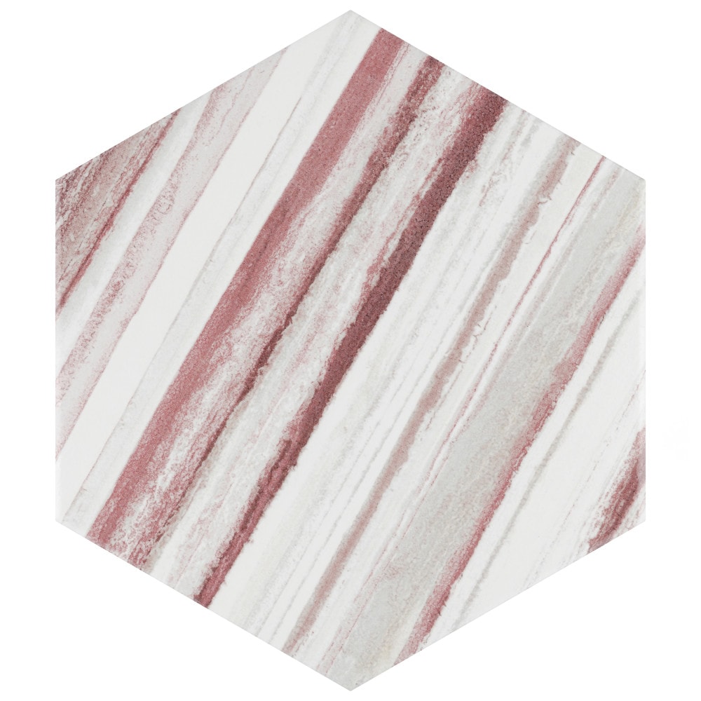 Affinity Tile FCD10FWCH Flow Hex Cherry 9-in x 10-in Multi-finish Porcelain Patterned Floor and Wall Tile (11.5-sq. ft/ Carton)