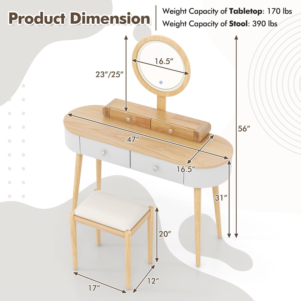 Costway HCST00889 Bedroom-Vanities - View #3