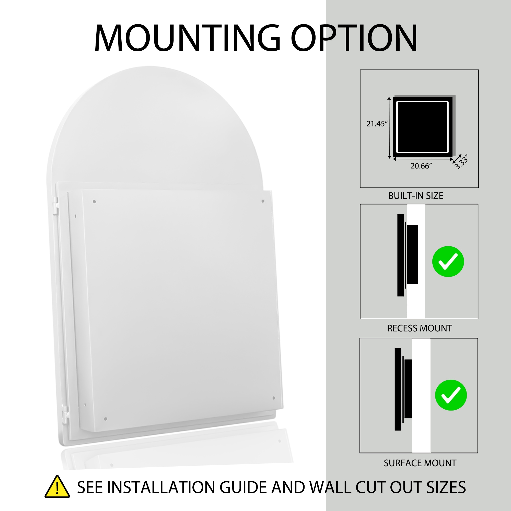 Forclover FSC-ARMC2436WH Bathroom-Medicine-Cabinets - View #6