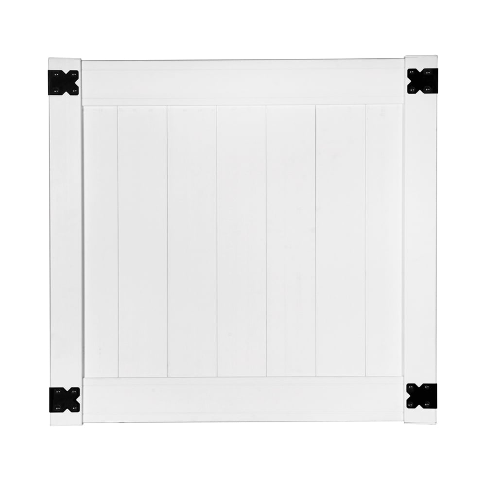 Outdoor Essentials Pro Series 4-ft H x 4-ft W White Vinyl Flat-top Fence Gate Kit (Unassembled)