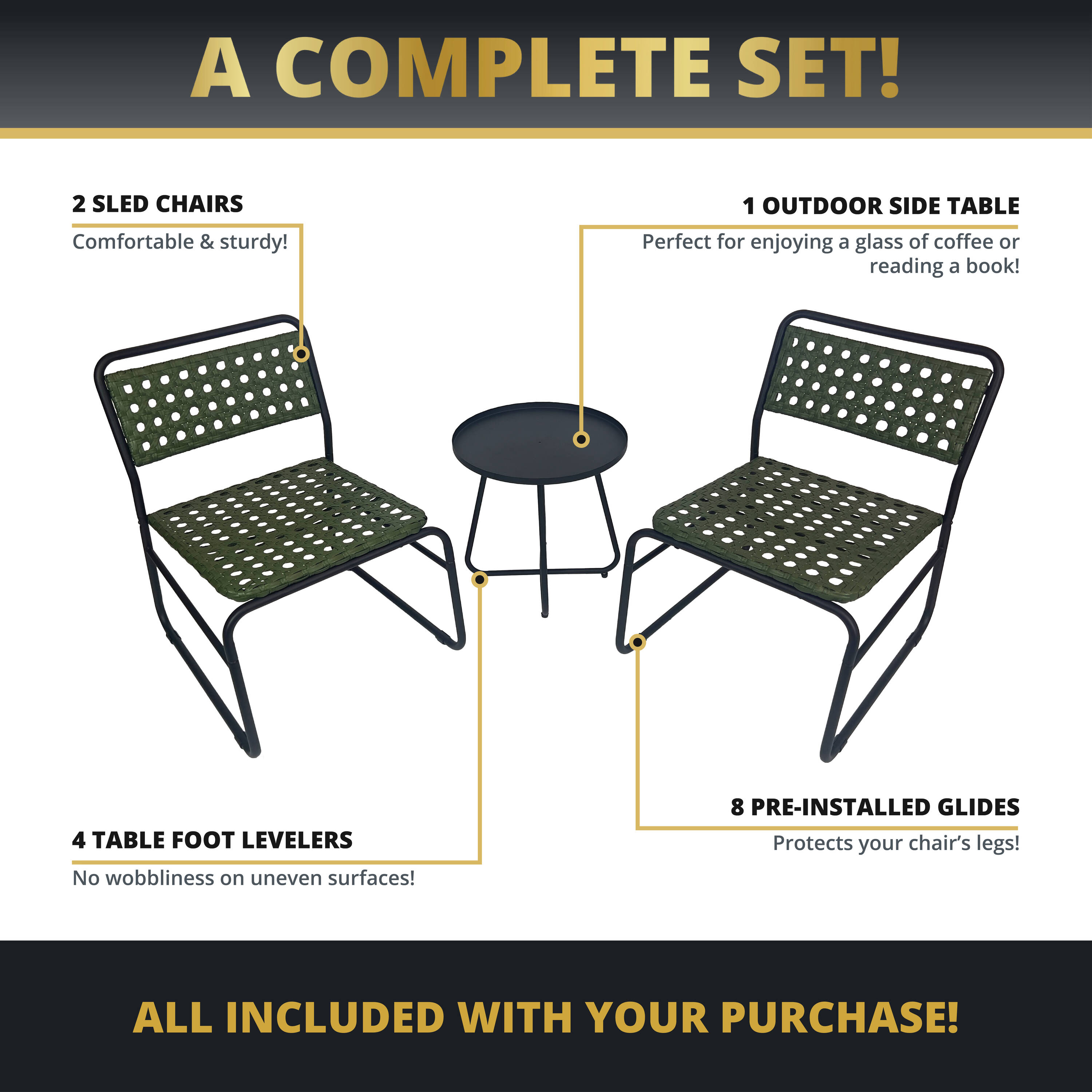 Kinger Home PBS-004GRN Patio-Dining-Sets - View #6
