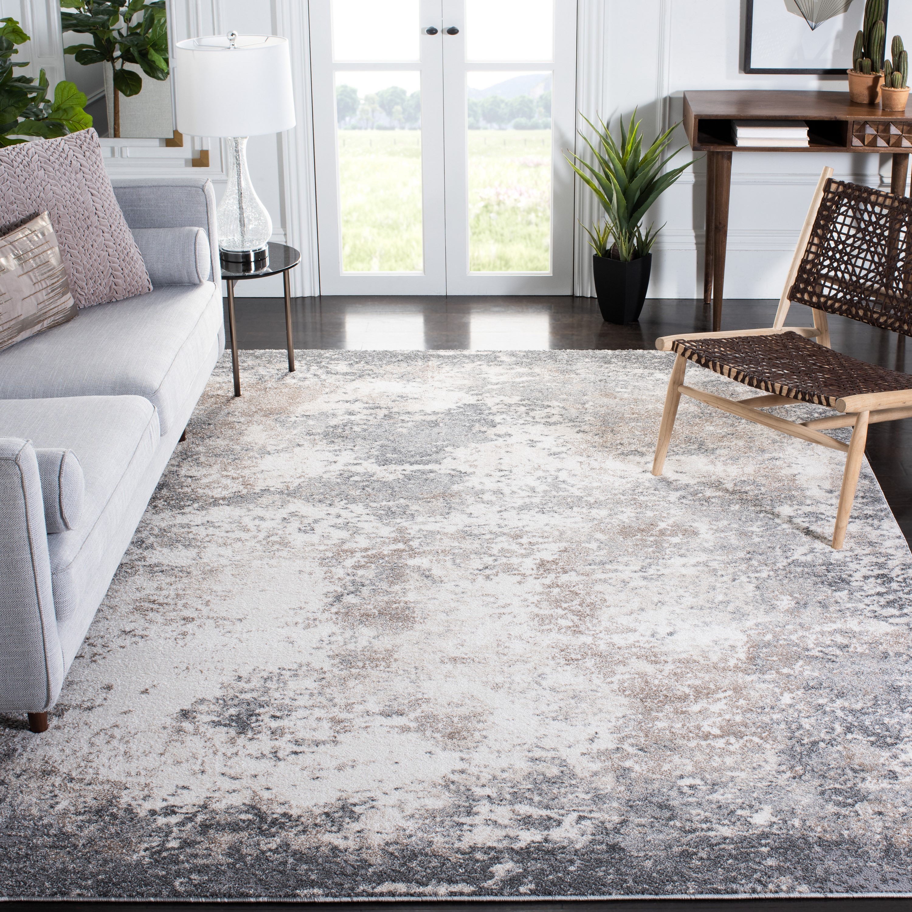 Safavieh ASN707F-8 Aston Kame 8 x 10 (ft) Loomed Polypropylene Gray/Ivory Rectangular Indoor Abstract Bohemian/Eclectic Area rug