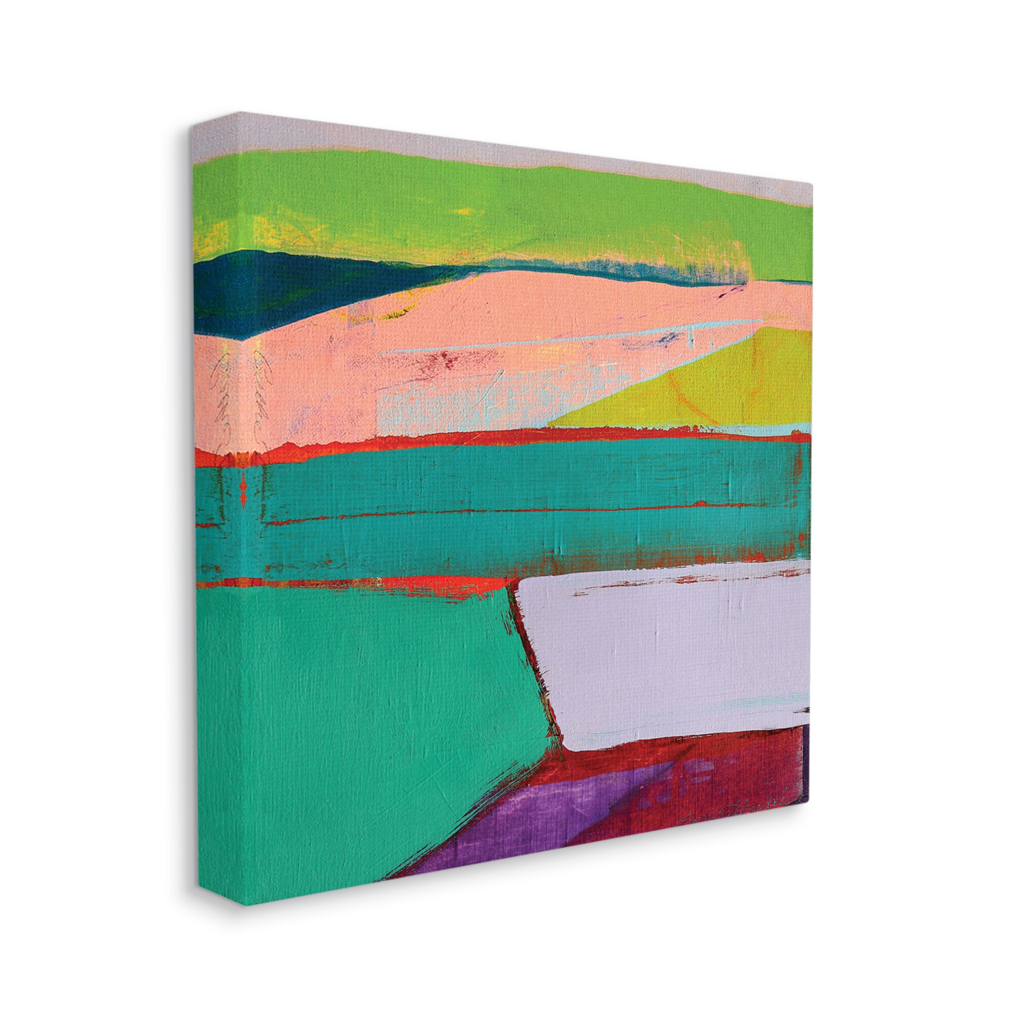 Stupell Industries AE-766-CN-17X17 Radiant Abstract Colors Layered Geometric Shapes Cathe Hendrick 17-in H x 17-in W Abstract Print on Canvas