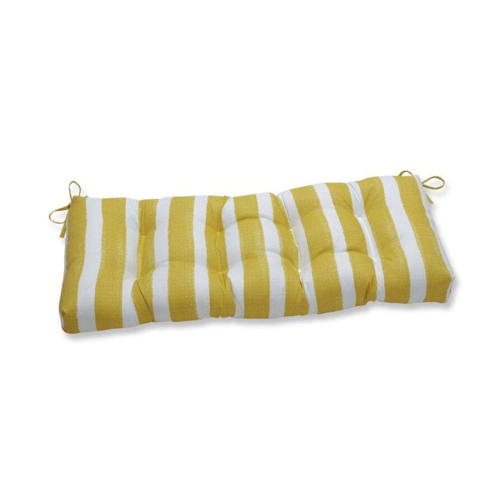 Pillow Perfect Nico Pineapple 44 In X 18 In Yellow Patio Bench Cushion At