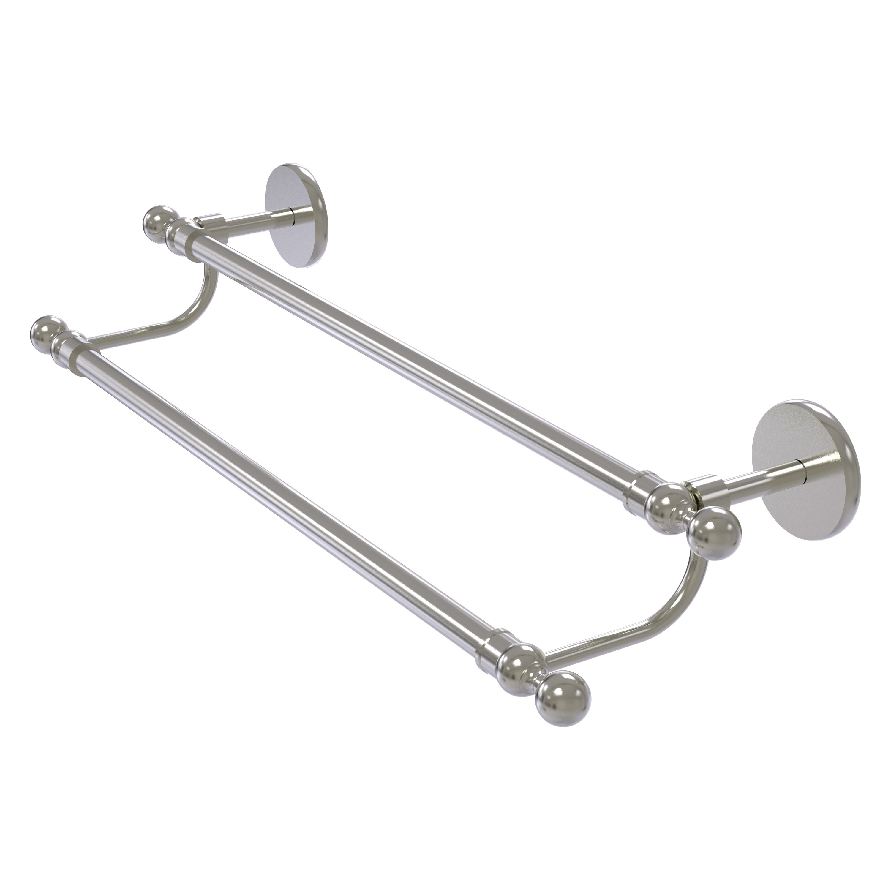 Allied Brass 1072/18-SN Skyline 18-in double Satin Nickel Wall mount Double Towel Bar