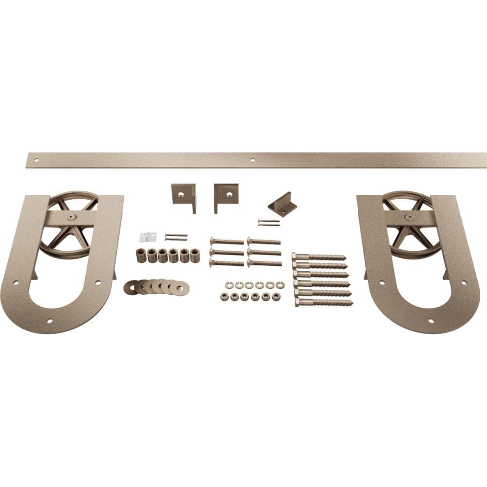 Goldberg Brothers GB600138H2WWZ 96-in White Bronze Indoor Horseshoe Single Double Barn door hardware kit