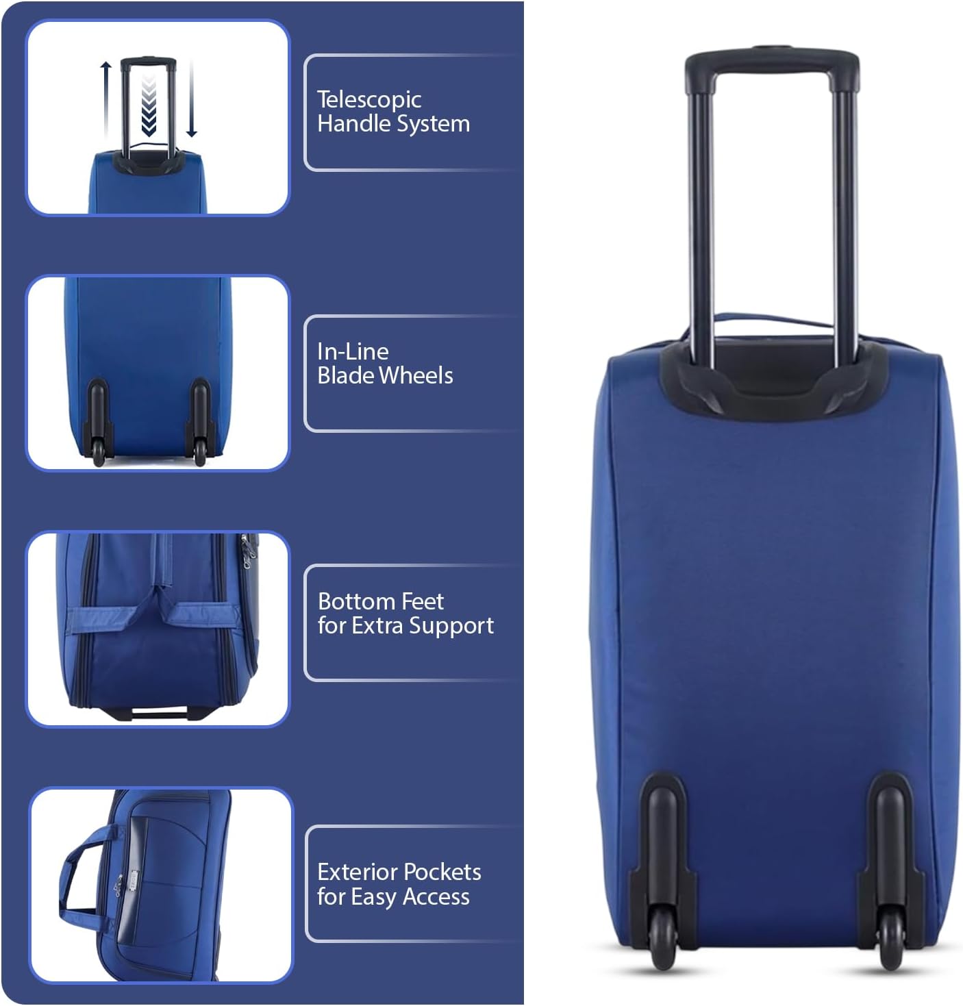 【D30212】for staying real BLUE. IZOD Carol 32 Inch Lightweight Soft Rolling Duffel Bag with